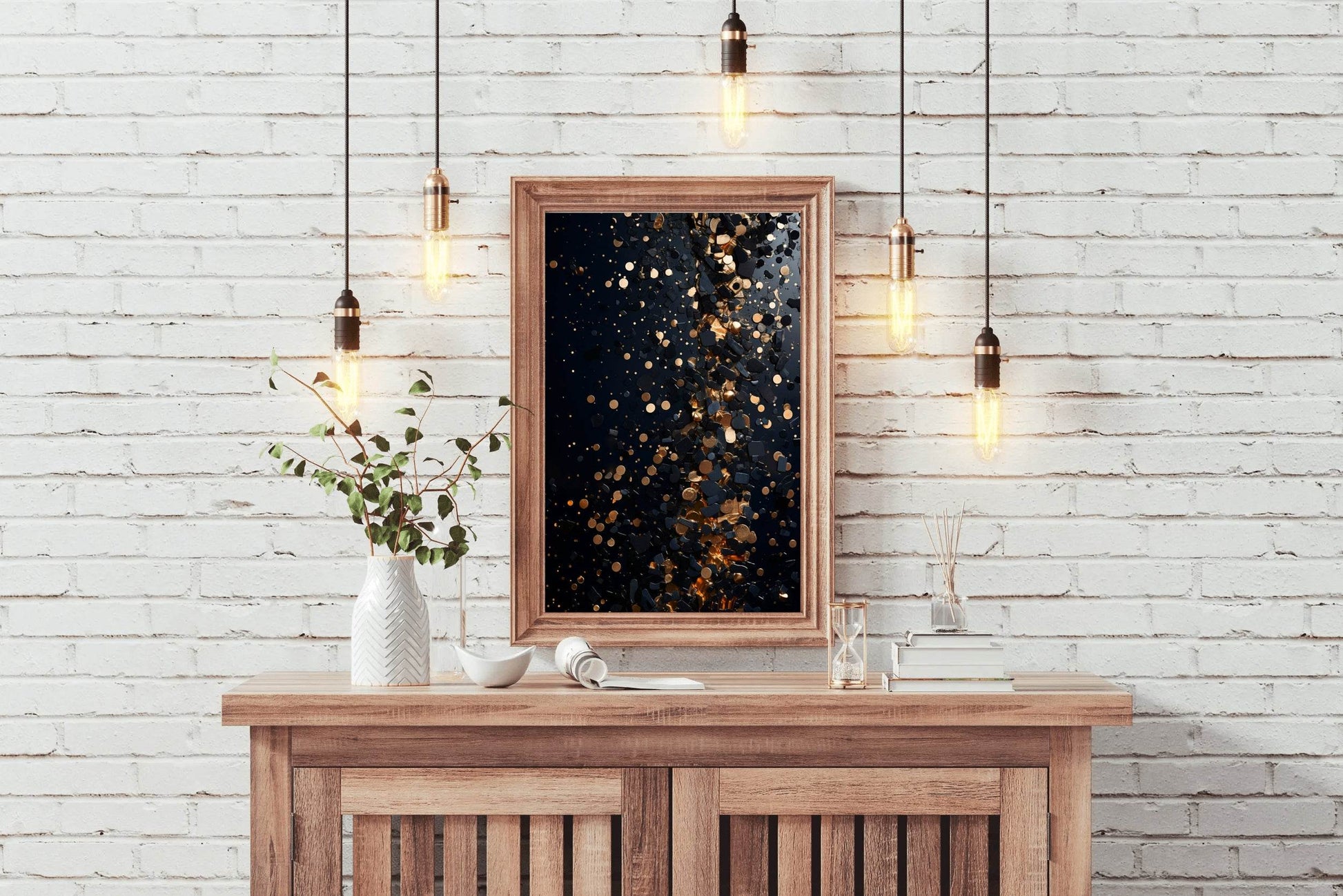 Closeup of goldpainted black surface - beink online art store