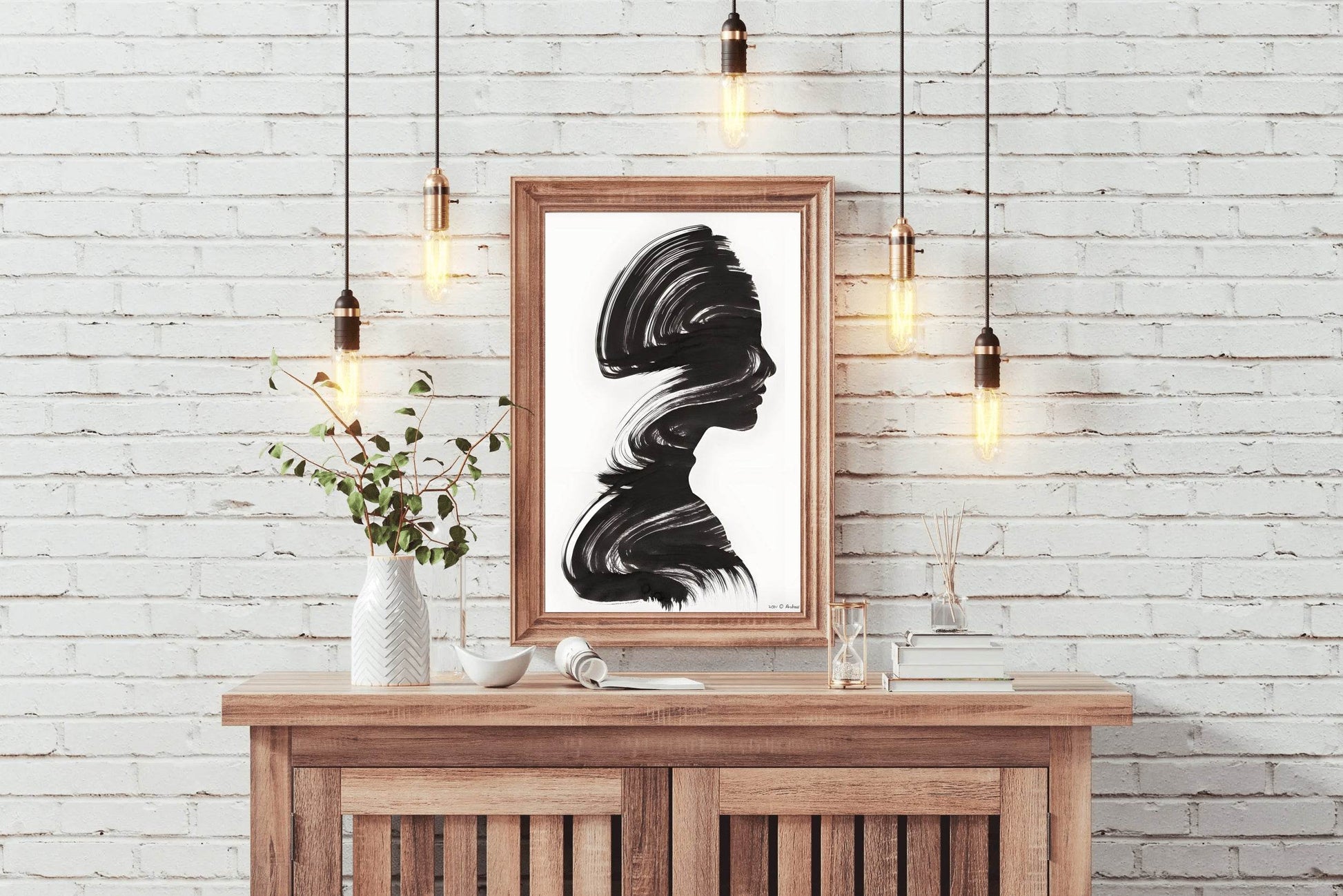 Women Image With Brush Strokes Modern Wall Art - beink online art store