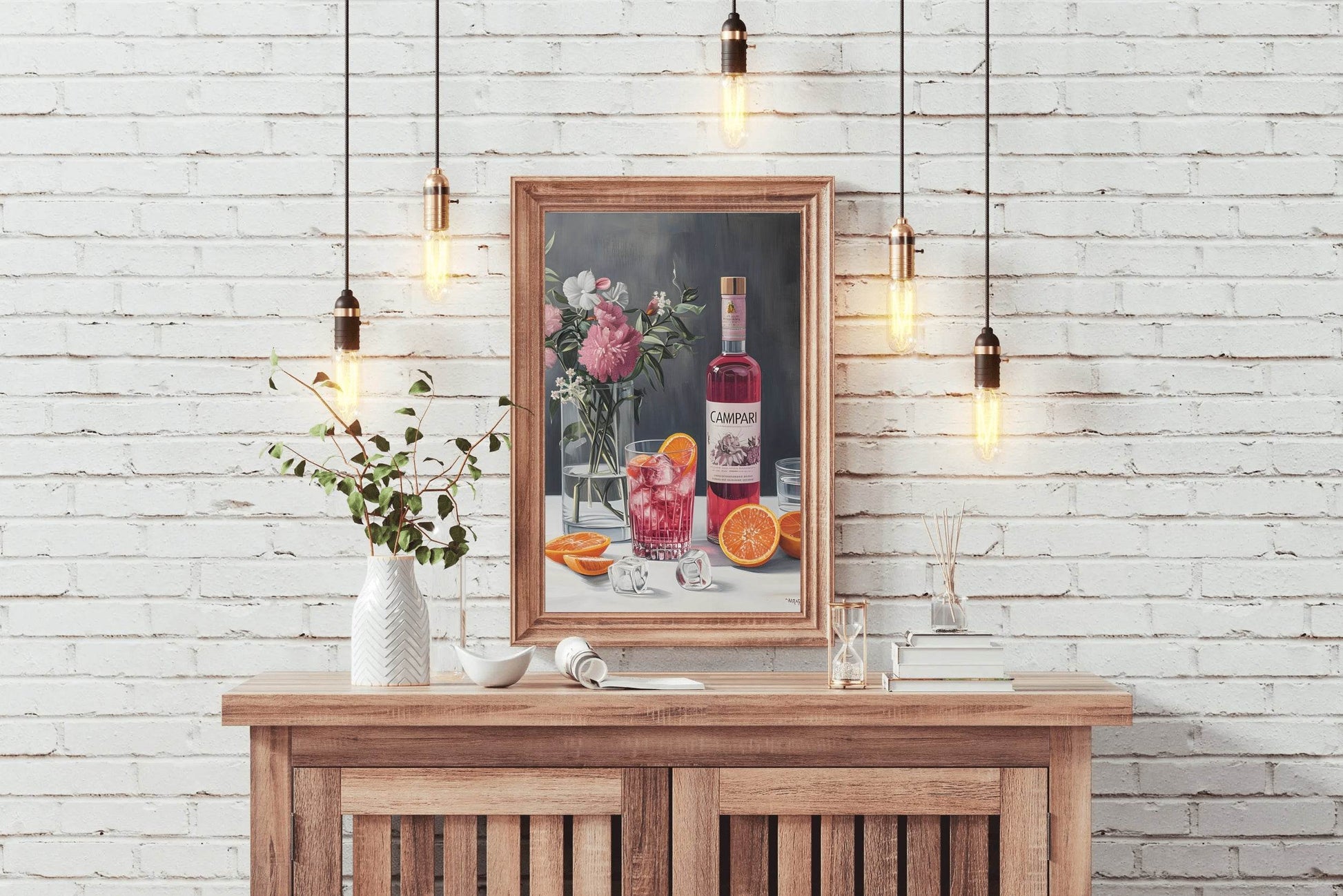 Red Campari Cocktail Wall Art - beink online art store
