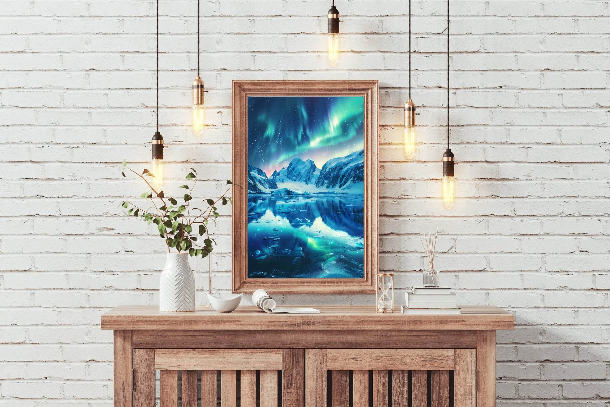 View Of The Northern Lights from lakes - beink online art store