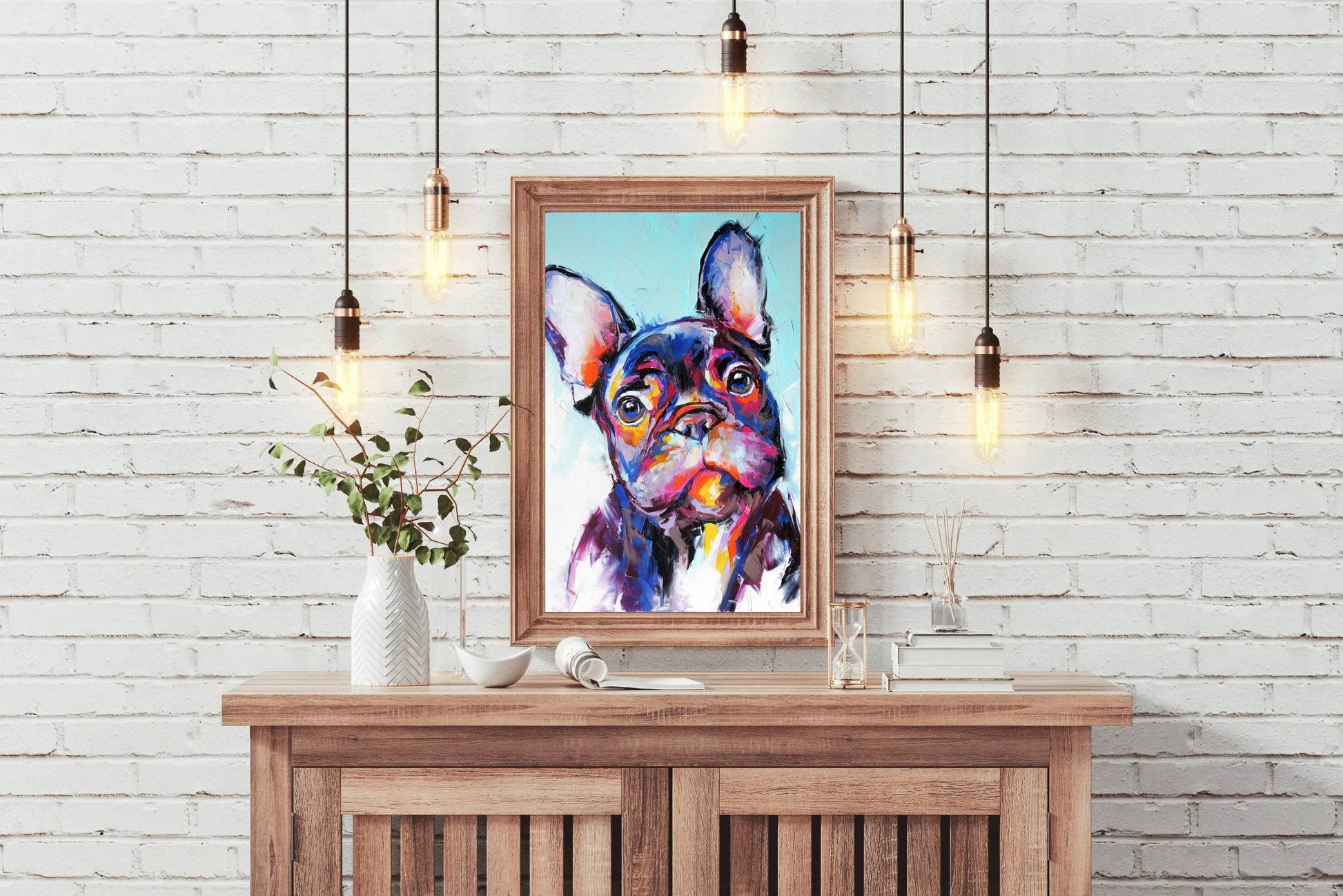 Colorful Painting of French Bull Dog - beink online art store