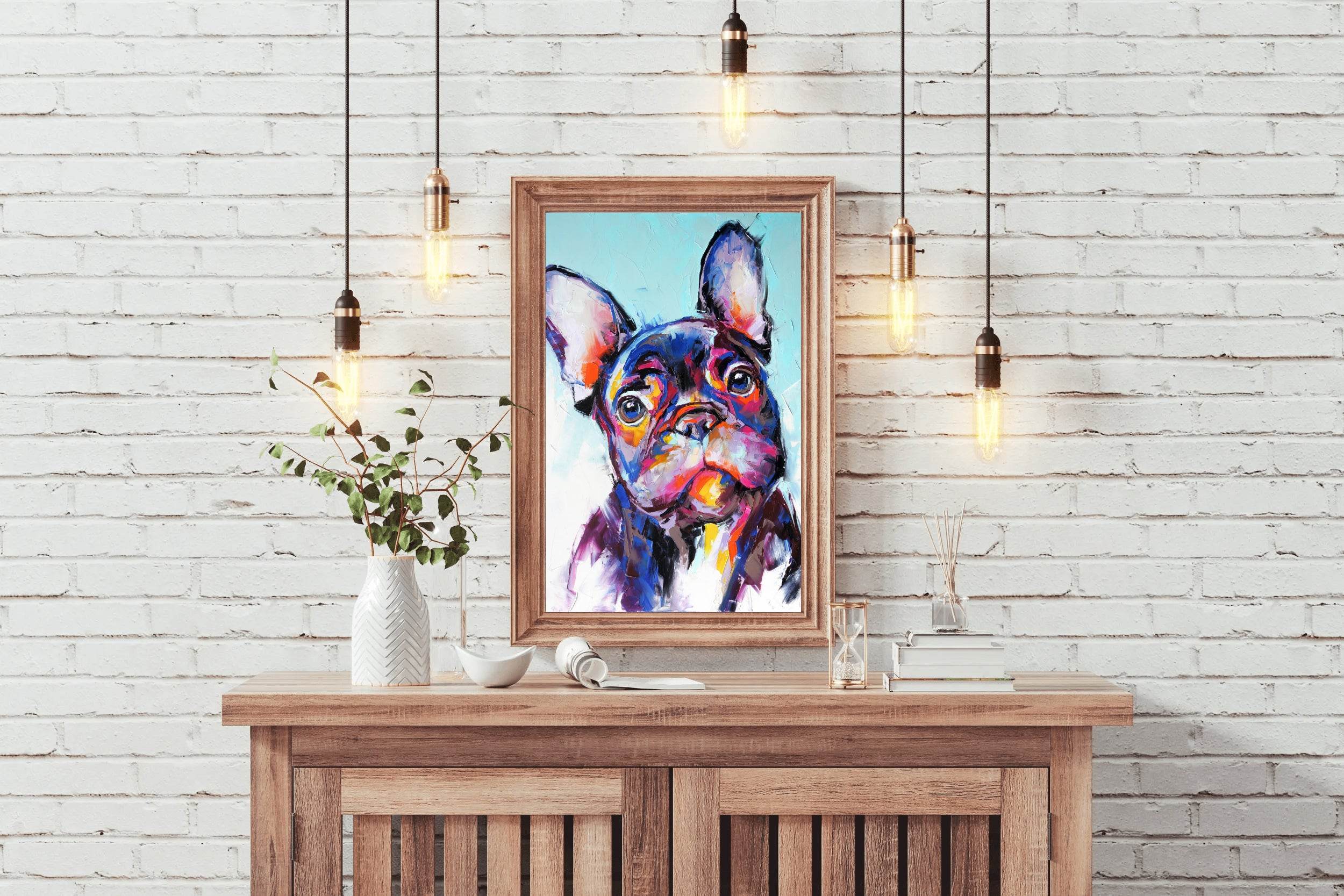 Colorful Painting of French Bull Dog - beink online art store