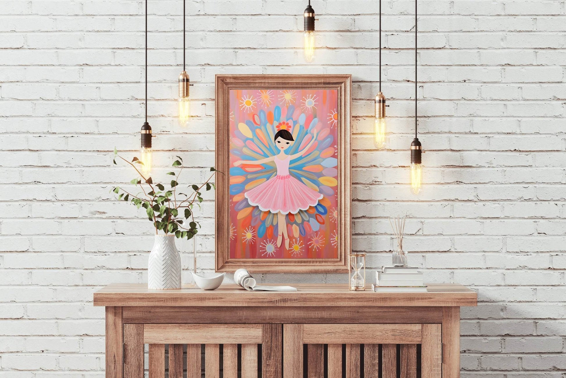 Ballet Cartoon Illustration of a Cute Little Girl - beink online art store
