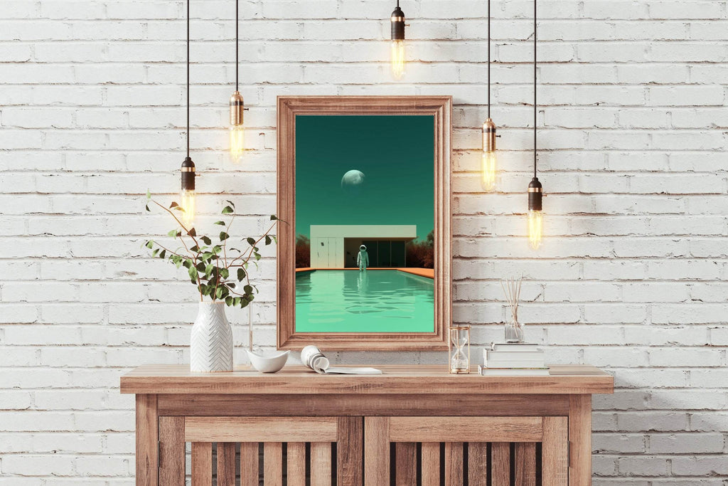 Astronaut diving in swimming pool Wall Art - beink online art store