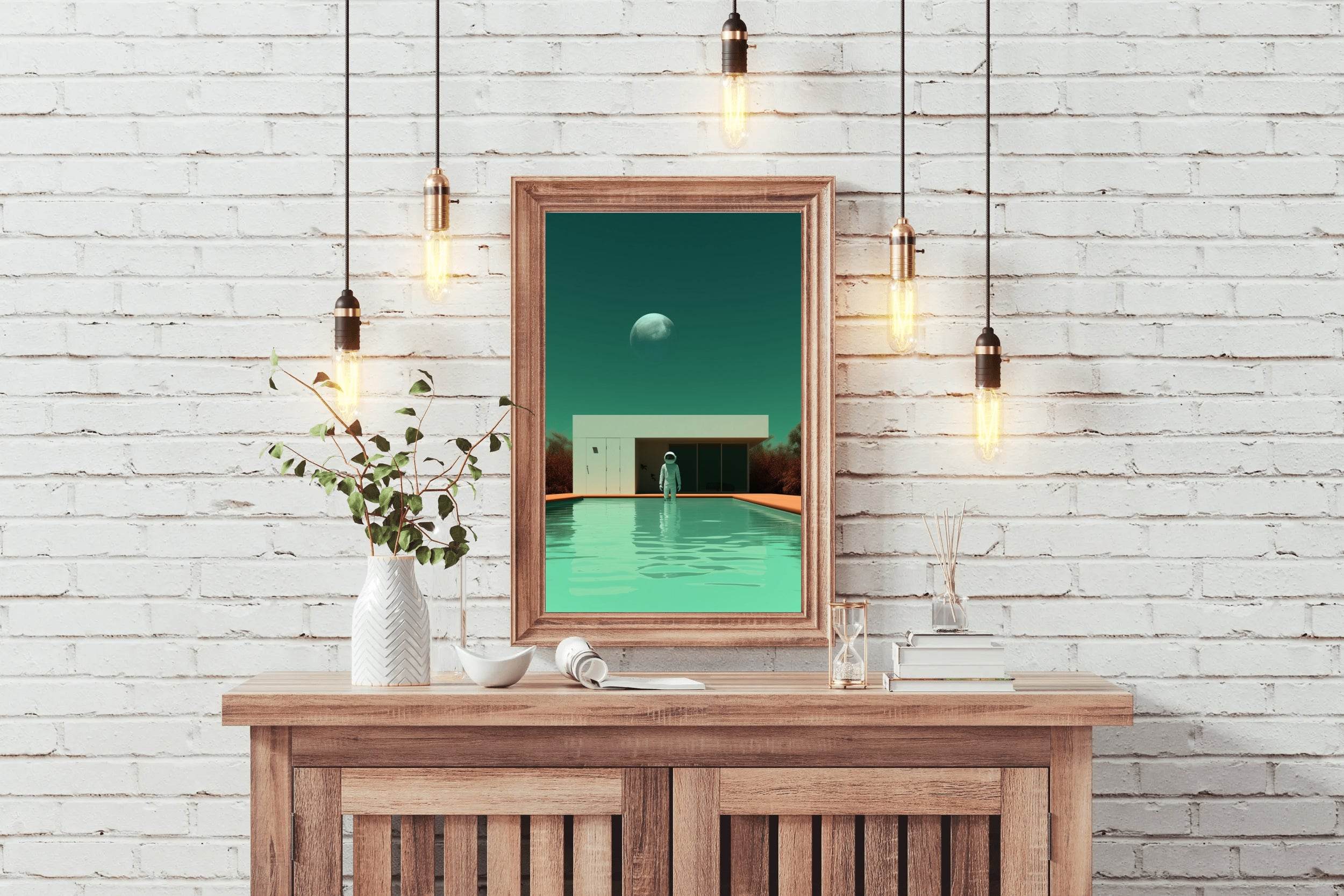 Astronaut diving in swimming pool Wall Art - beink online art store