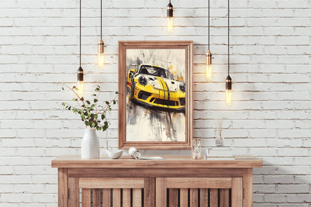 Porsche GT3 RS Naranja Wall Art - beink online art store