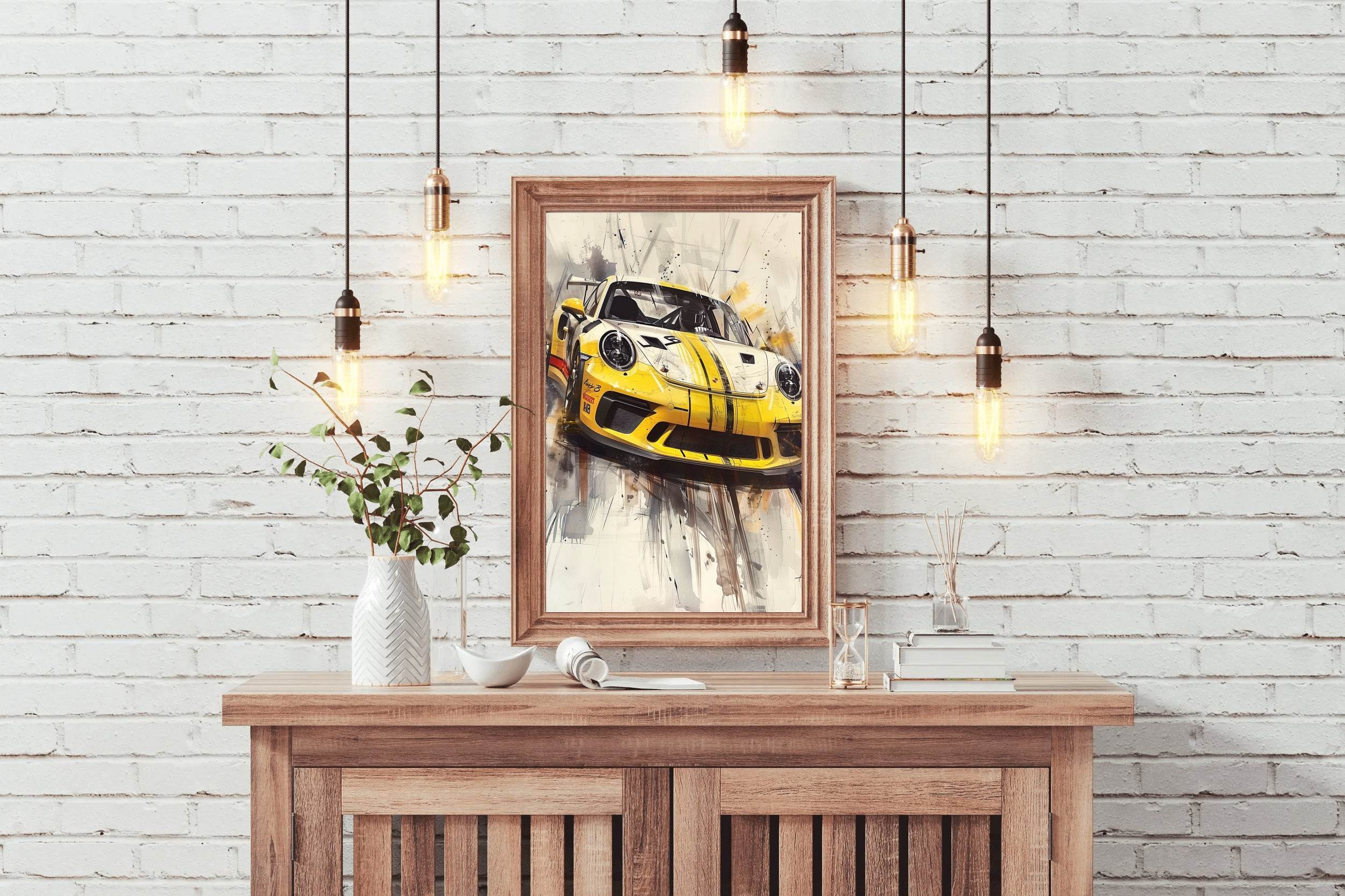 Porsche GT3 RS Naranja Wall Art - beink online art store