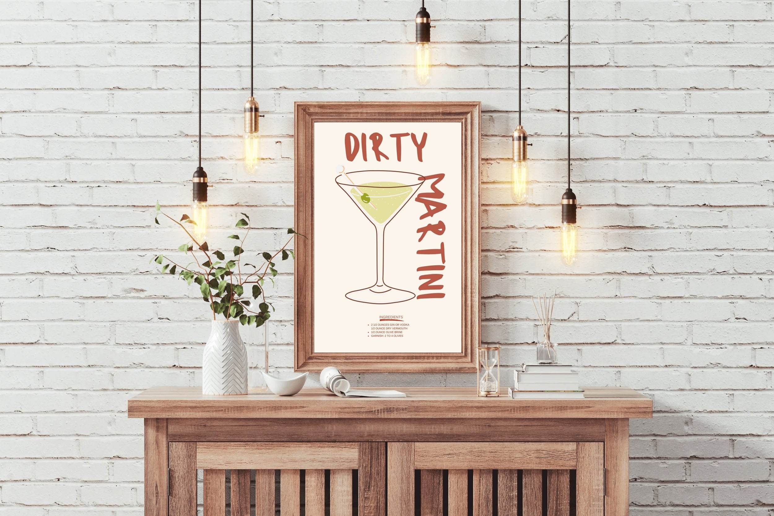 Dirty Martini Cocktail Wall Art - beink online art store