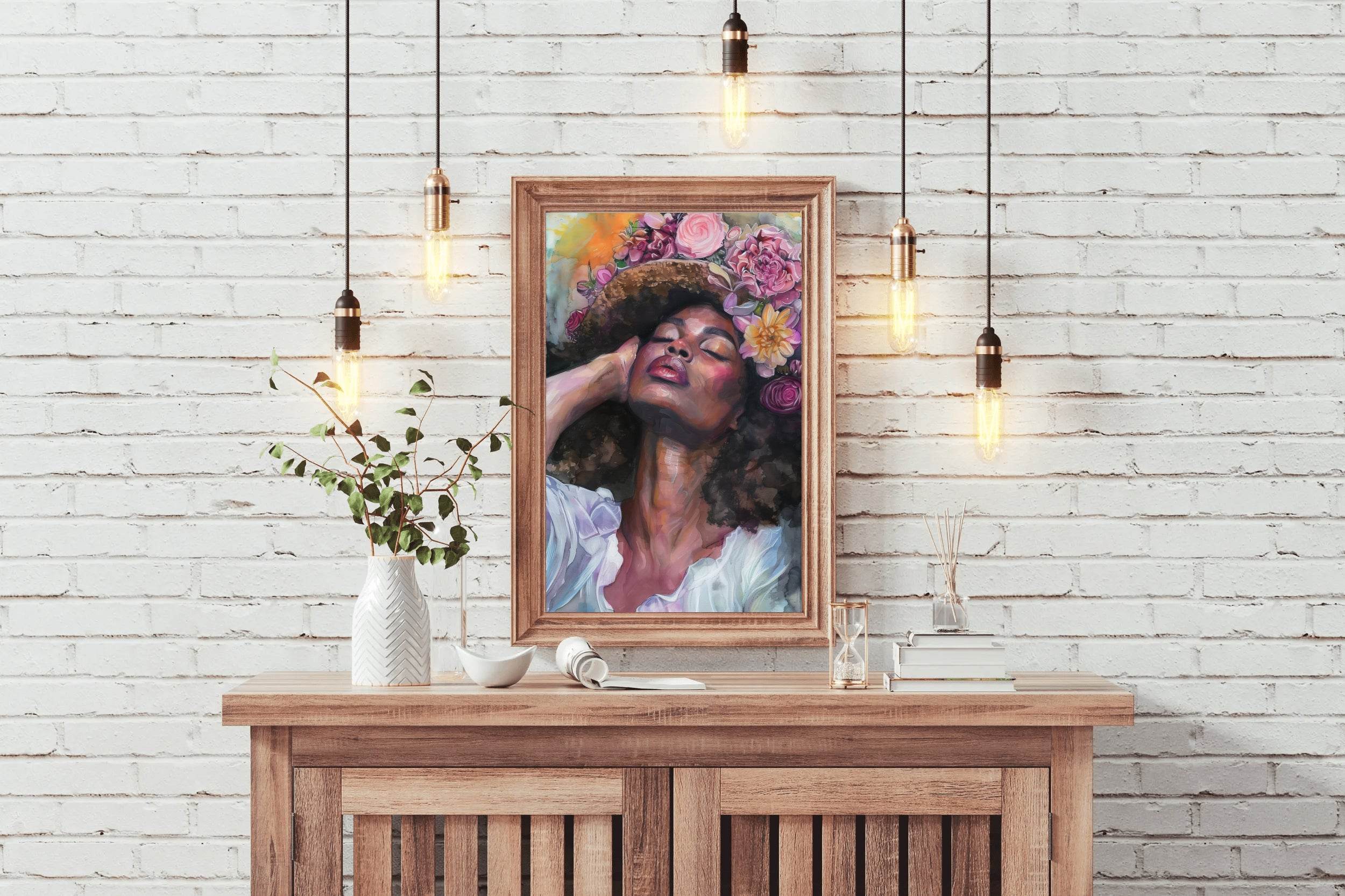 Elegant African Woman Canvas Wall Art - beink online art store