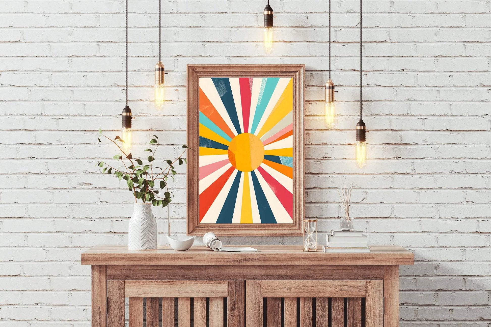 Retro Sunburst Digital Art - beink online art store