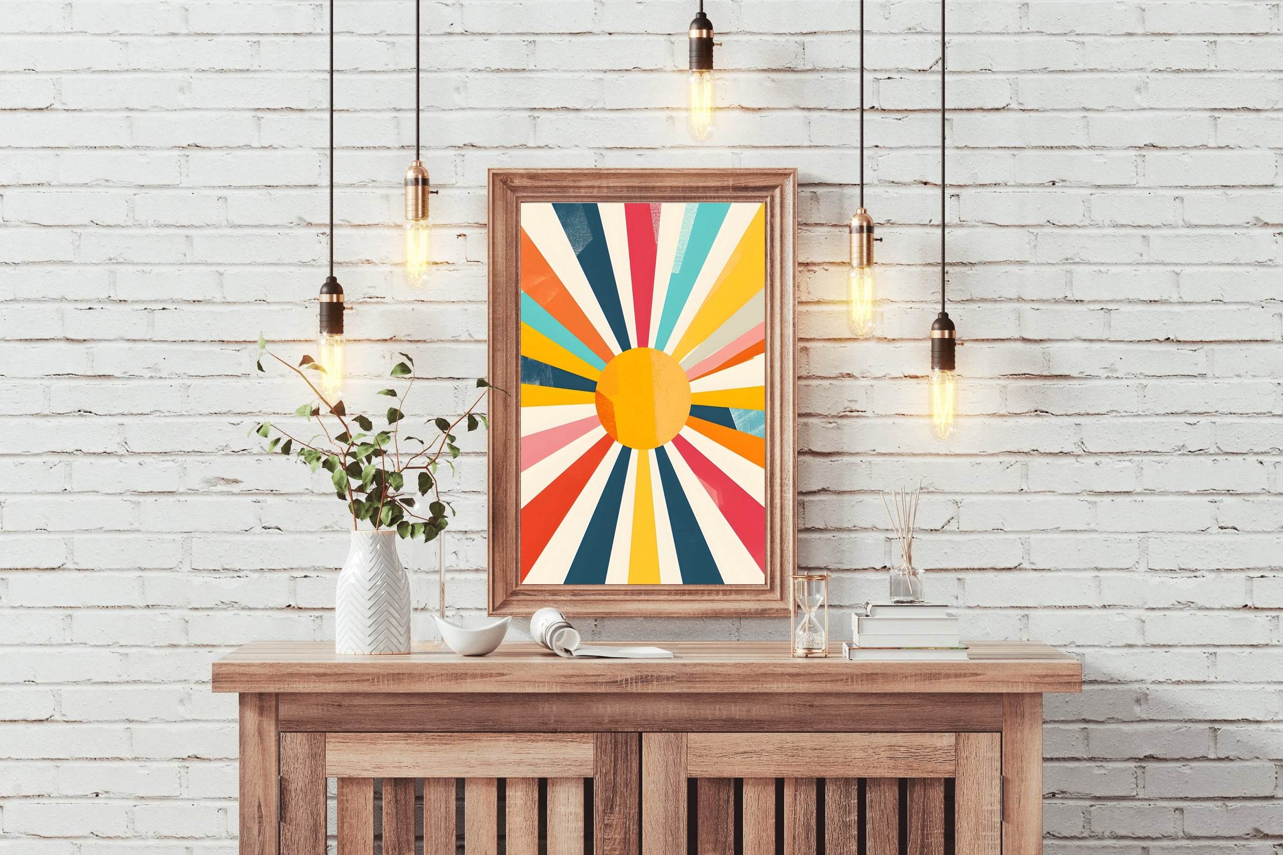 Retro Sunburst Digital Art - beink online art store