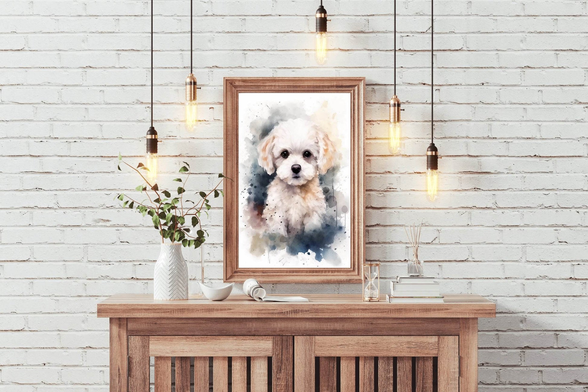 Watercolor Painting of Bichon Frise - beink online art store