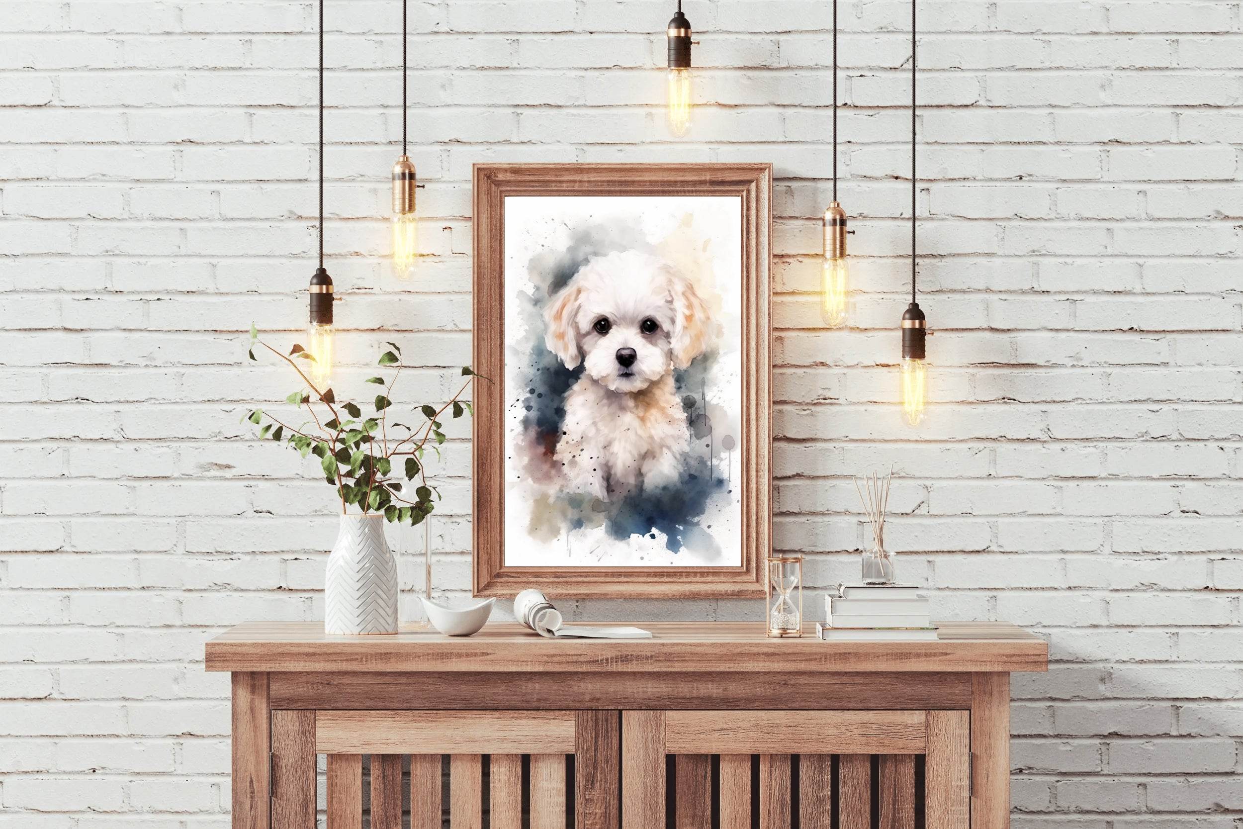 Watercolor Painting of Bichon Frise - beink online art store
