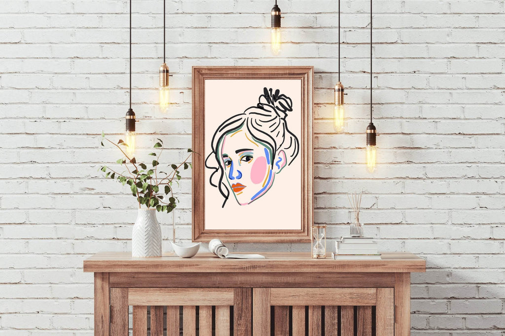 Colorful Portrait of A Woman Wall Art - beink online art store