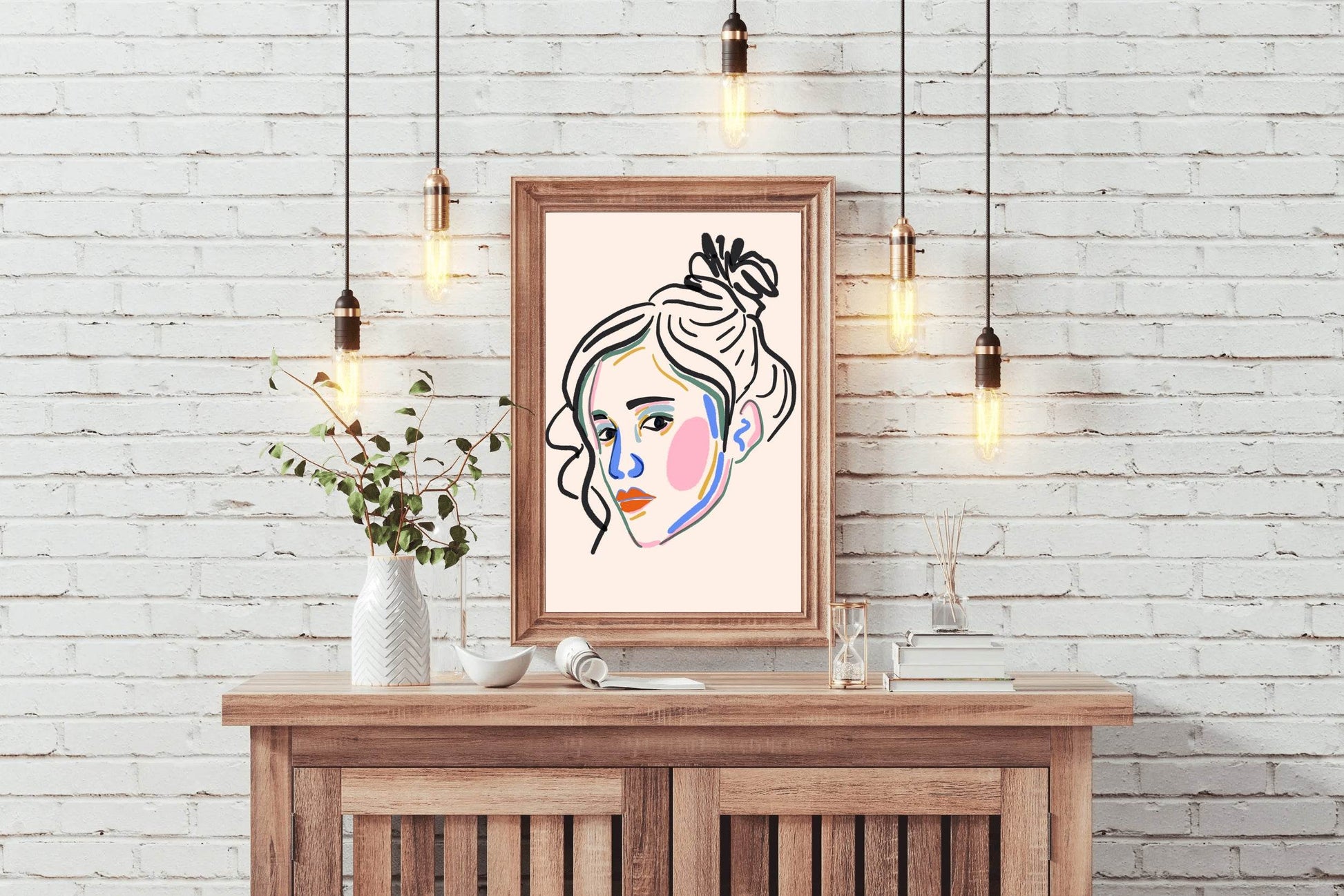 Colorful Portrait of A Woman Wall Art - beink online art store