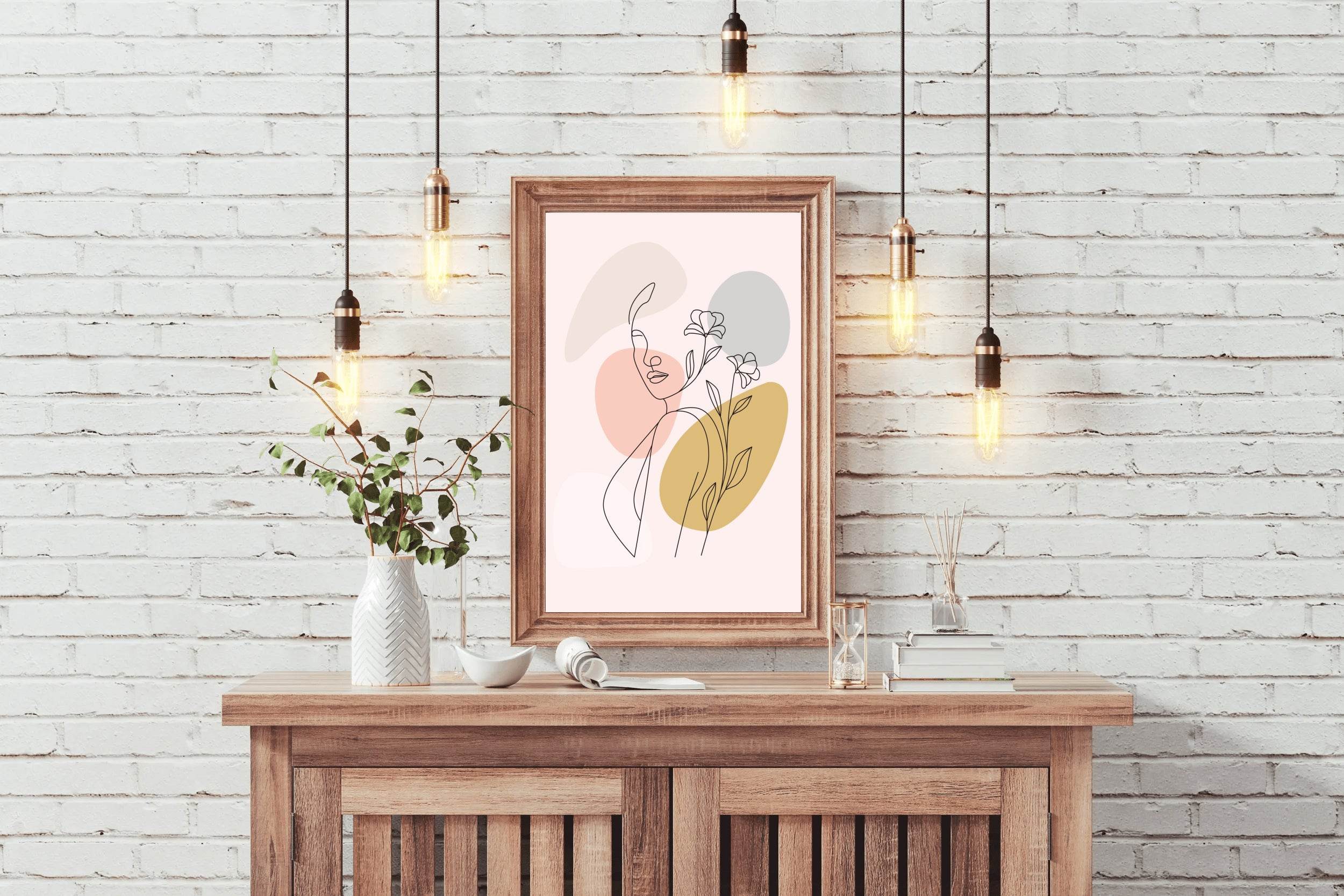 Beautiful Woman Among Flowers Wall Art - beink online art store