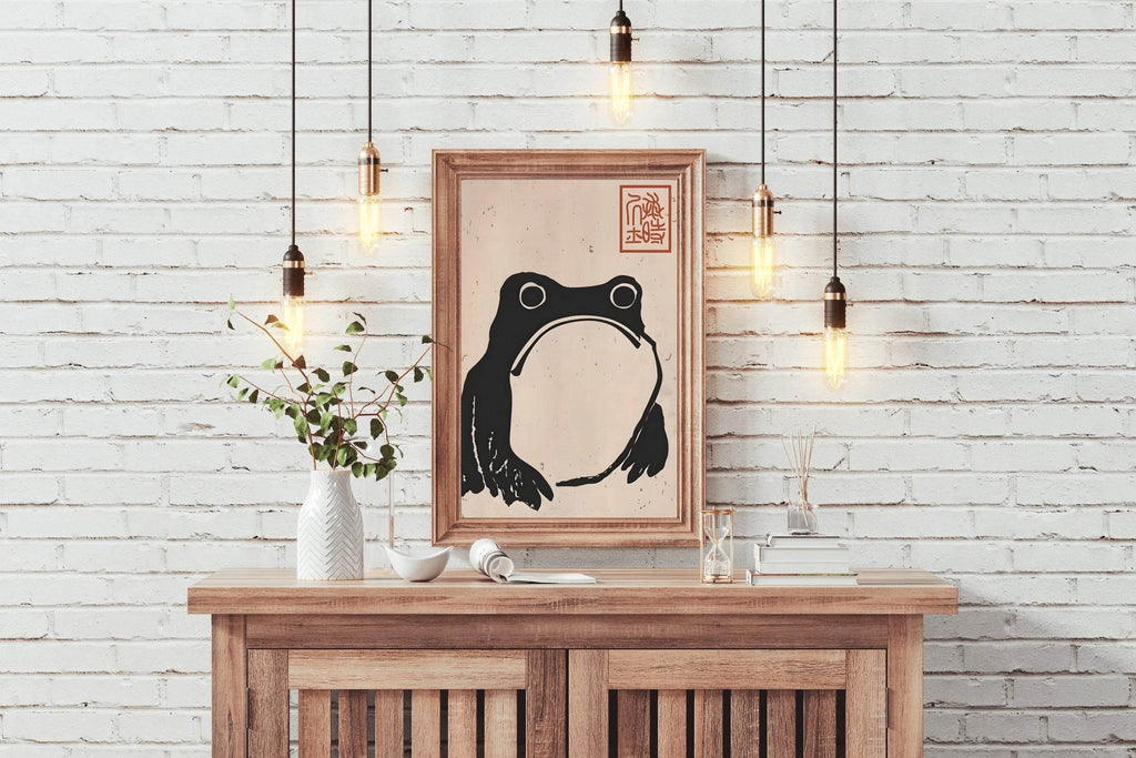 Sumo Black Hoji Frog Modern Wall Art - beink online art store