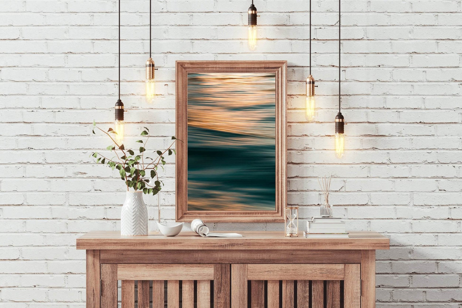Golden Waves Abstract Wall Art - beink online art store