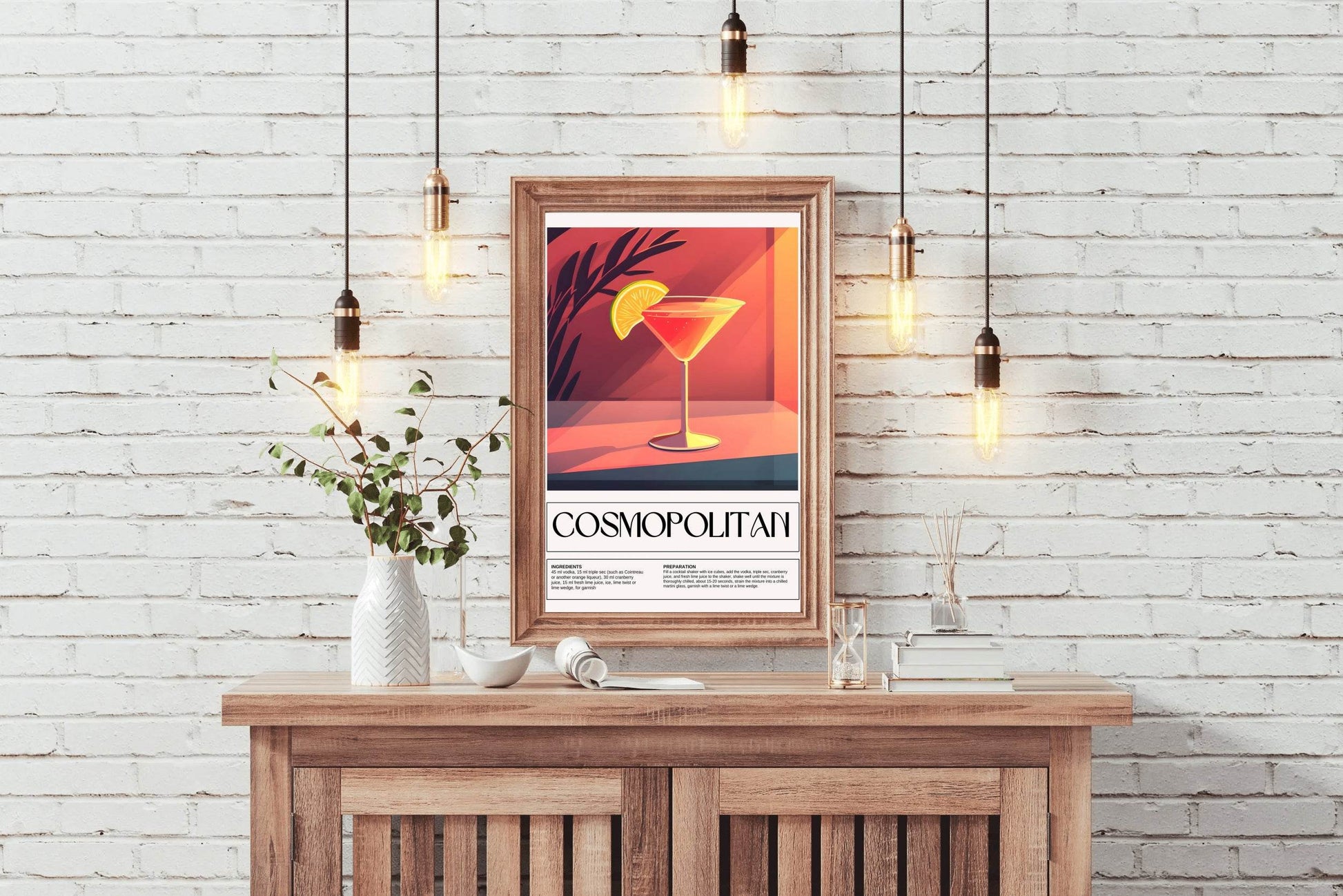 Cosmopolitan Cocktail Wall Art - beink online art store