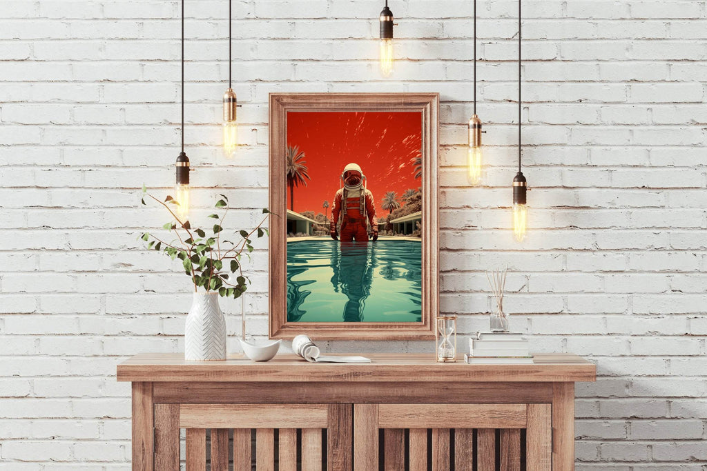 Astronaut Diving in orange suits Wall Art - beink online art store