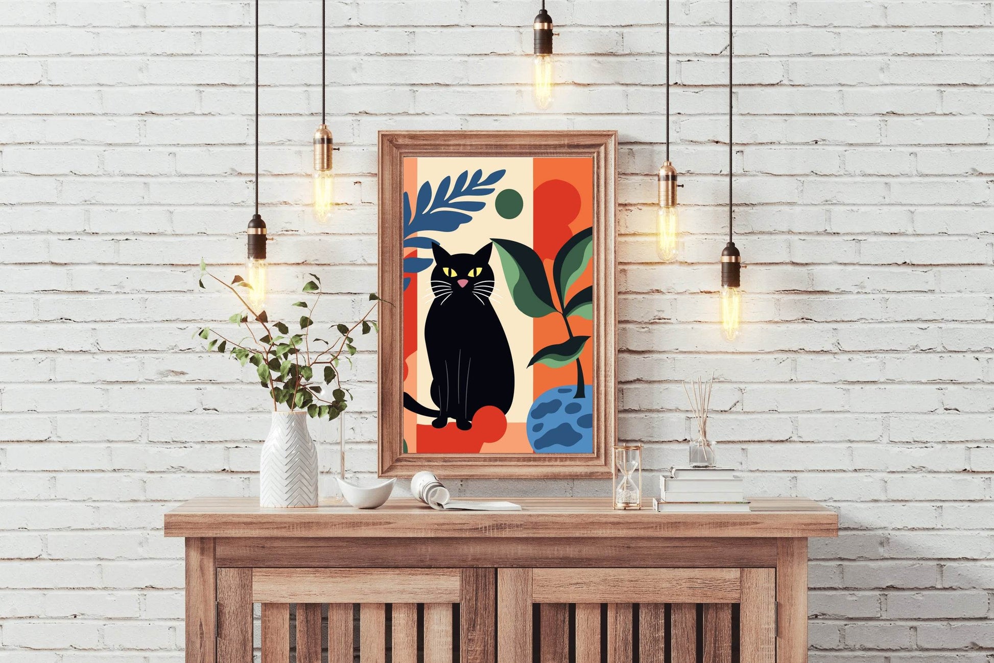 Black Cat Painting Wall Art - beink online art store