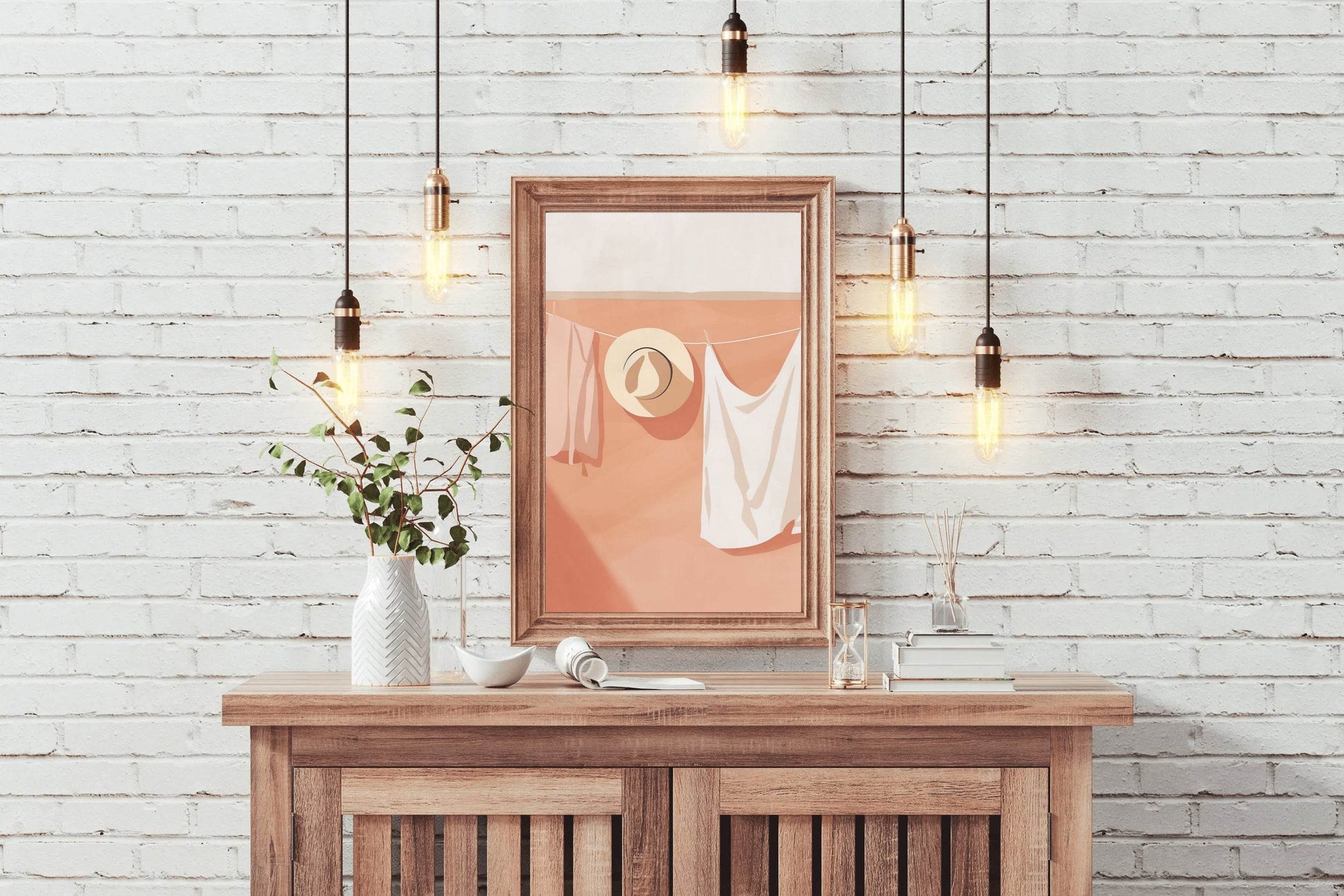Laundry Day Blues Modern Wall Art - beink online art store