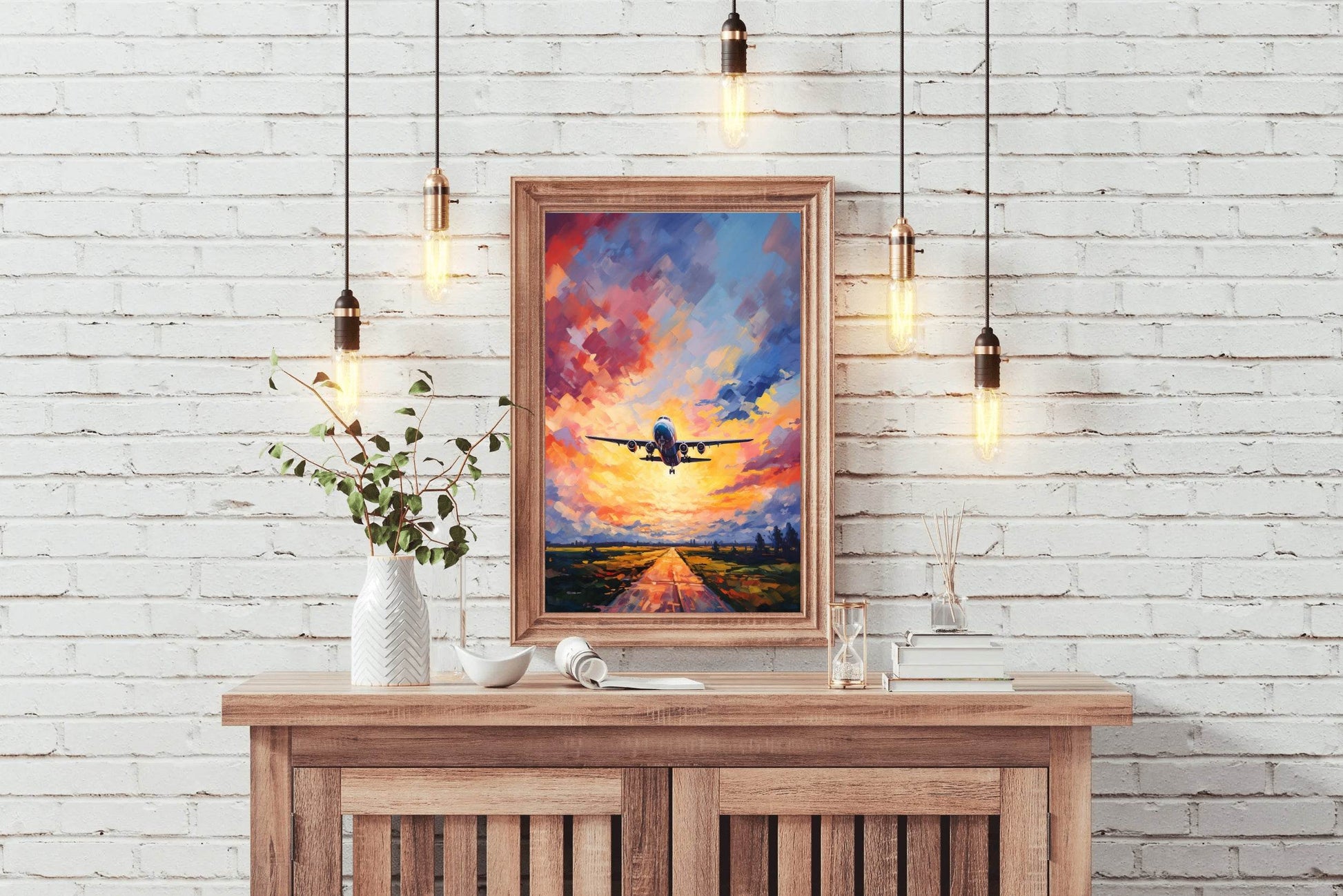 Drawing Of Airplane Takeoff Wall Art - beink online art store