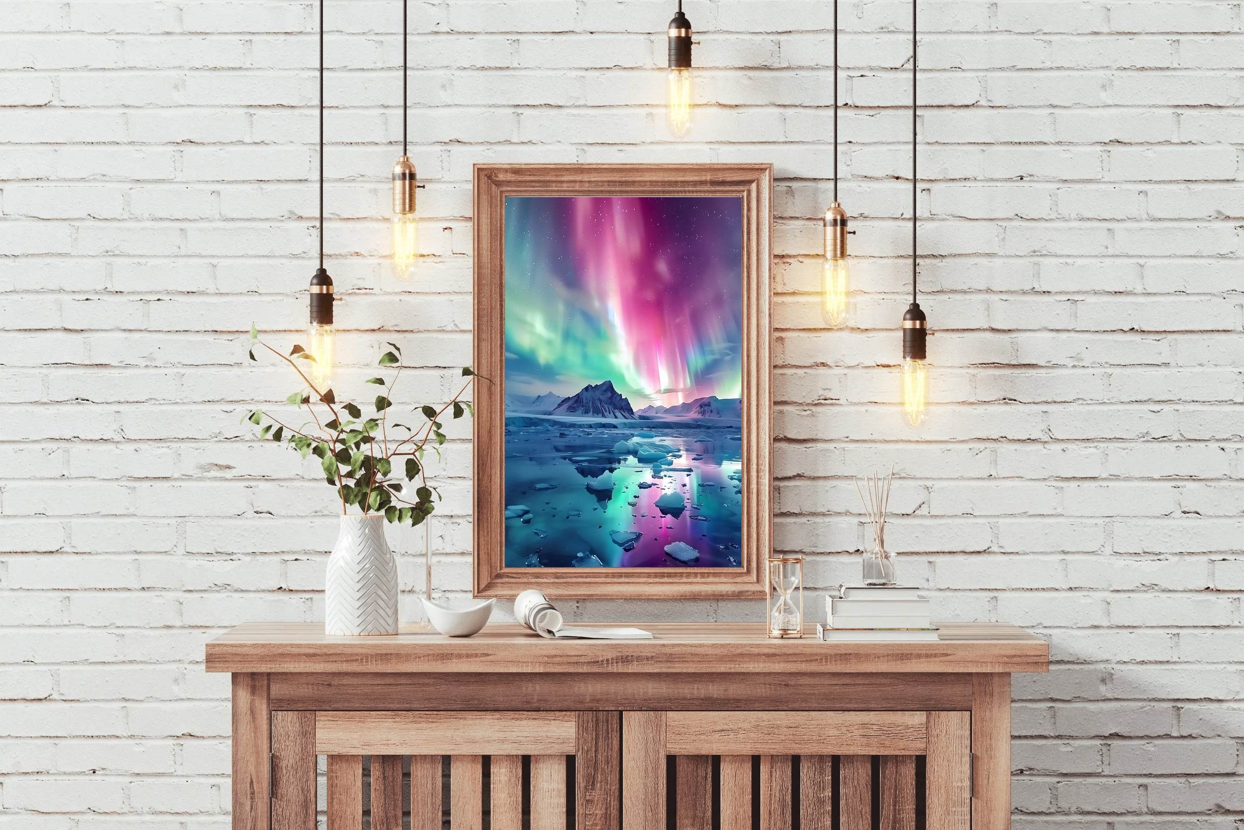 Aurora Over Ice Wall Art - beink online art store