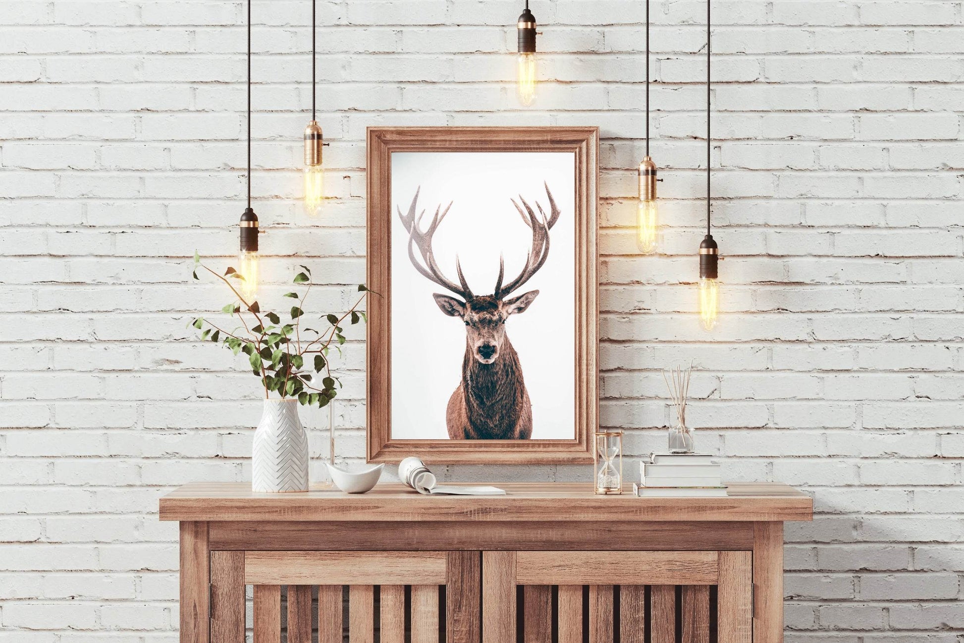Red Deer in Snow Animal Wall Art - beink online art store
