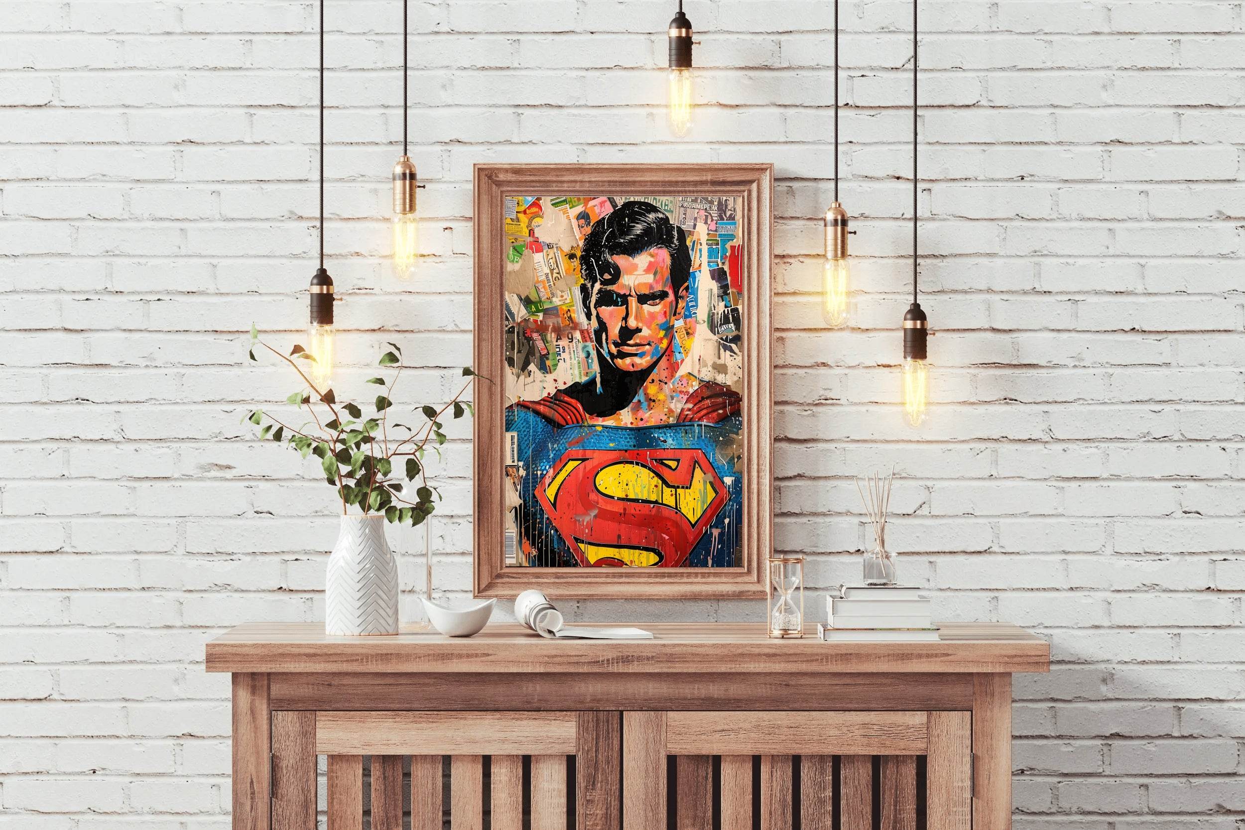 Painting of Superman Premium Wall Art - beink online art store