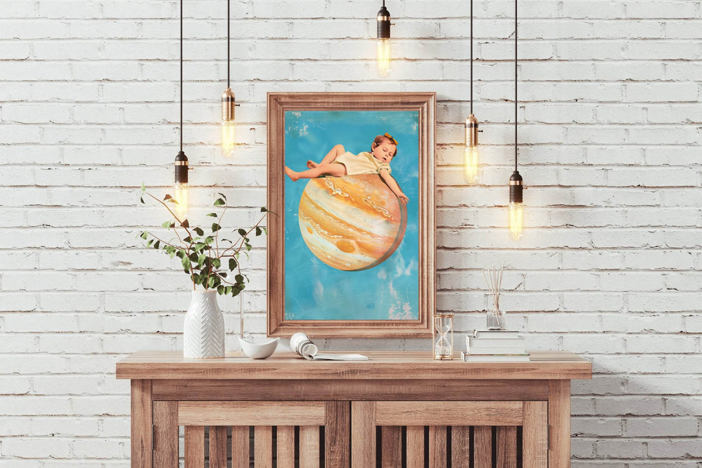 Baby Girl Sleeping On Mars Wall Art - beink online art store