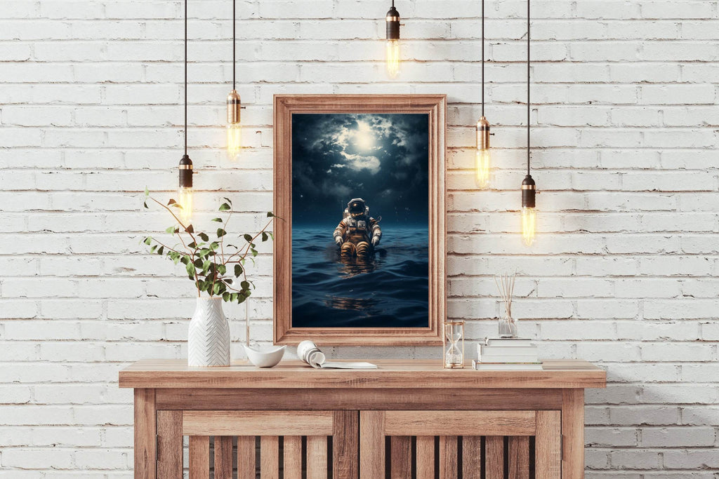 Astronaut diving in ocean Wall Art - beink online art store