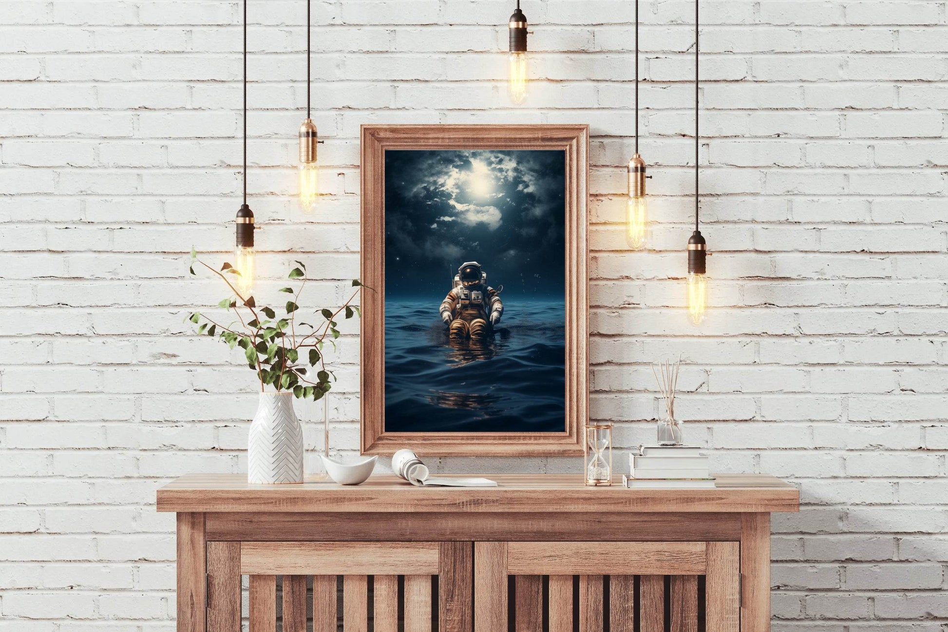 Astronaut diving in ocean Wall Art - beink online art store