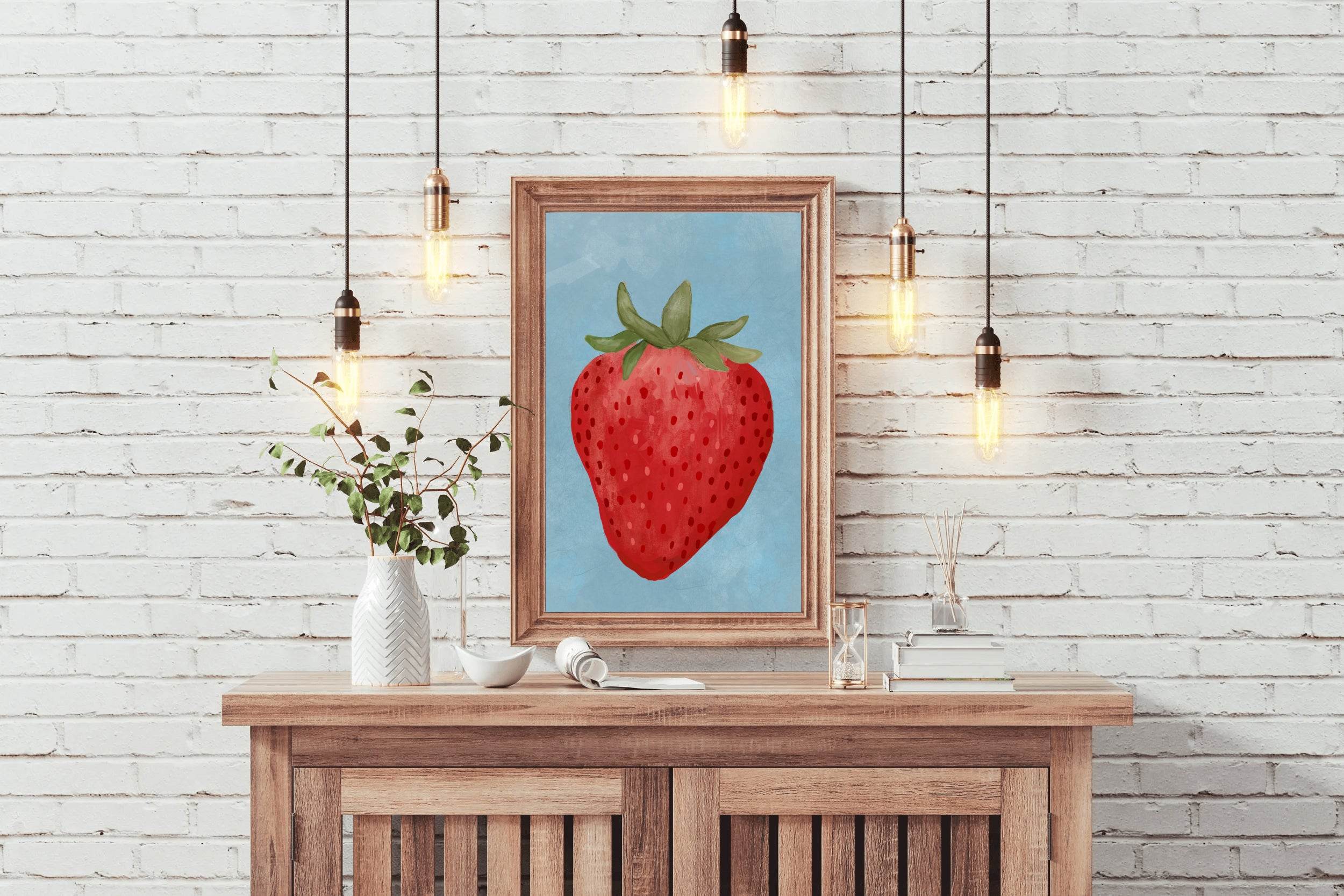 Strawberry Painting Wall Art - beink online art store