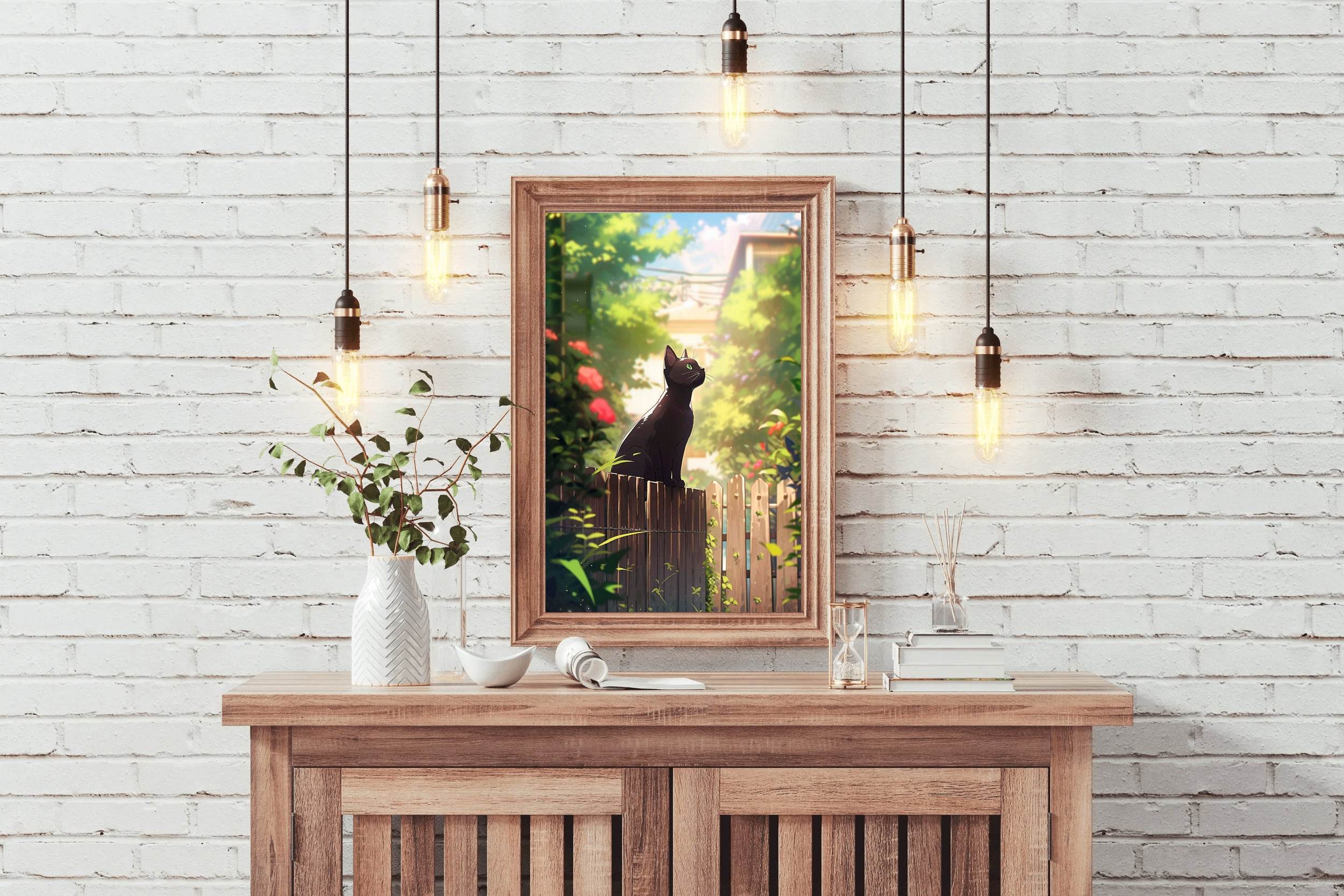 Beautiful Anime Cat Wall Art - beink online art store