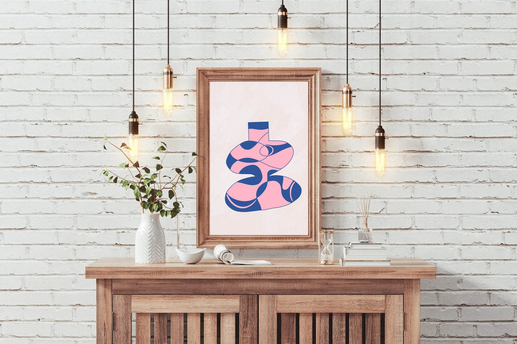 Pink Patterned Vase Wall Art - beink online art store