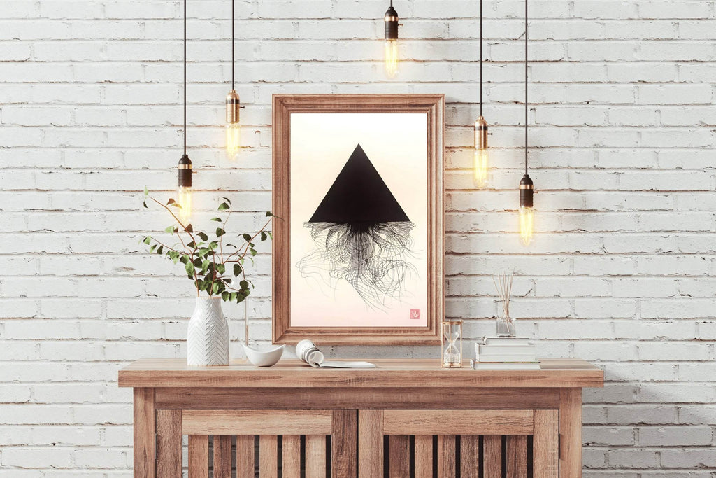 Black Pyramid Modern Wall Art - beink online art store