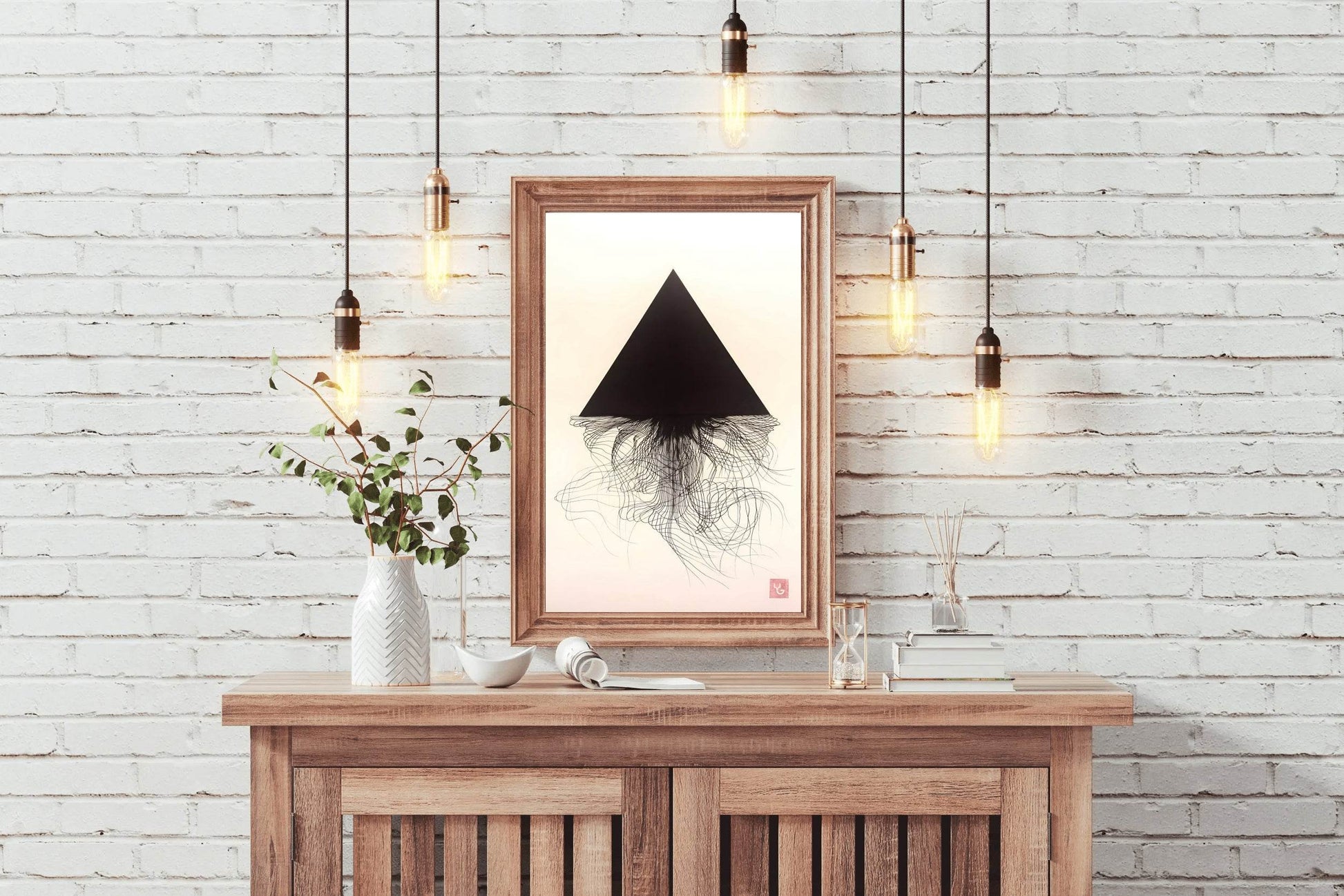 Black Pyramid Modern Wall Art - beink online art store