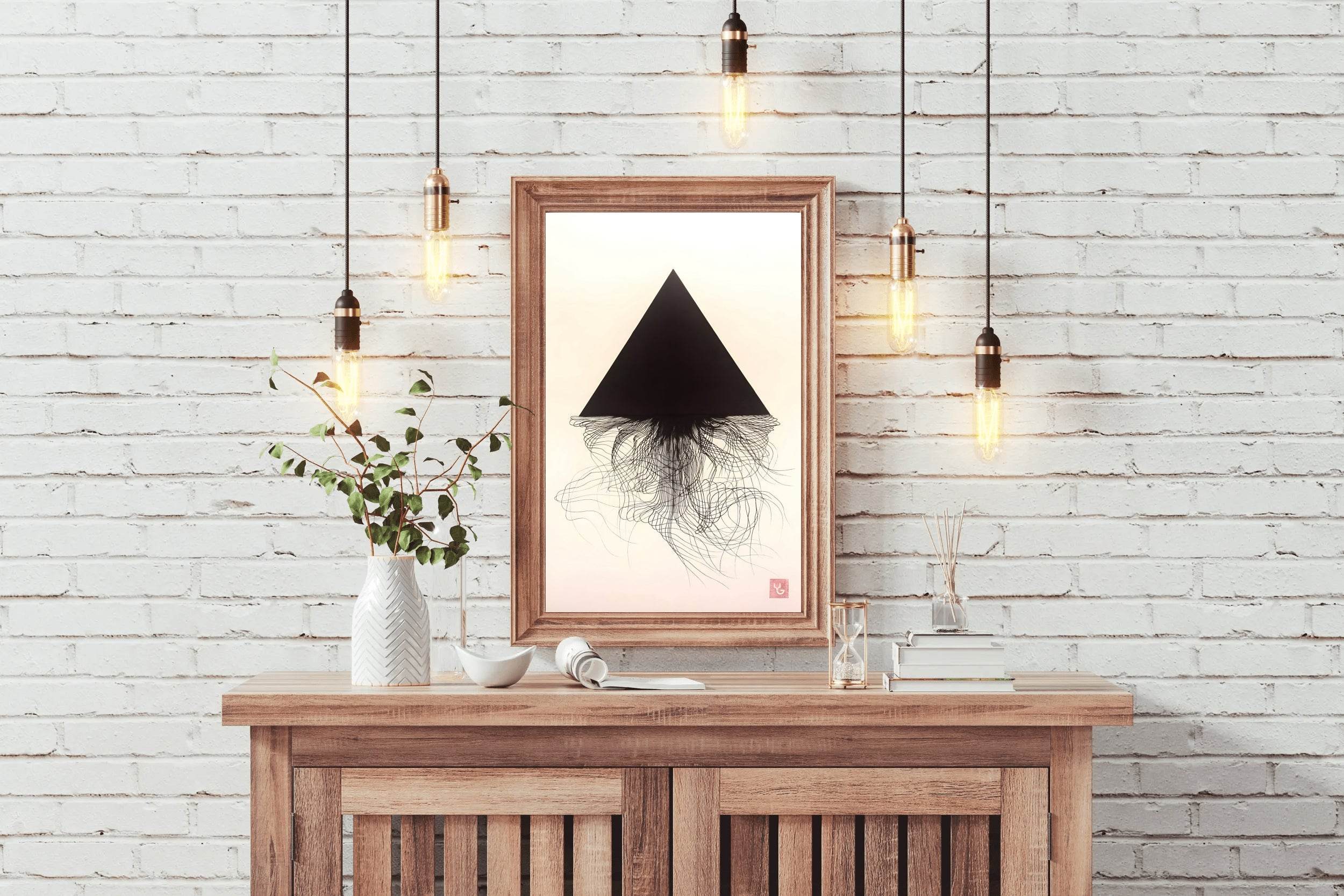 Black Pyramid Modern Wall Art - beink online art store
