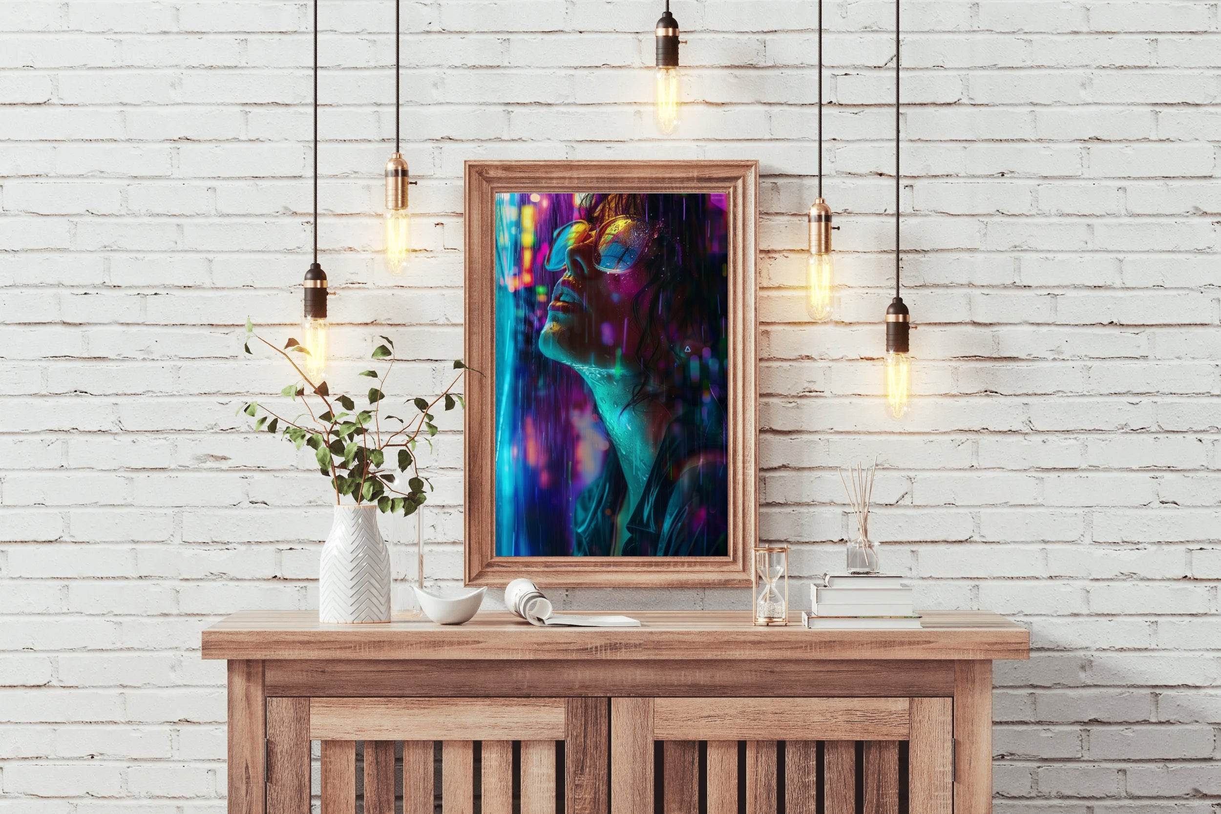 Holographic Female Face Close Up Digital Art - beink online art store