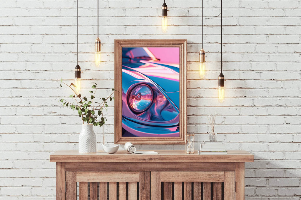 Neon Pink Porsche 911 Wall Art - beink online art store