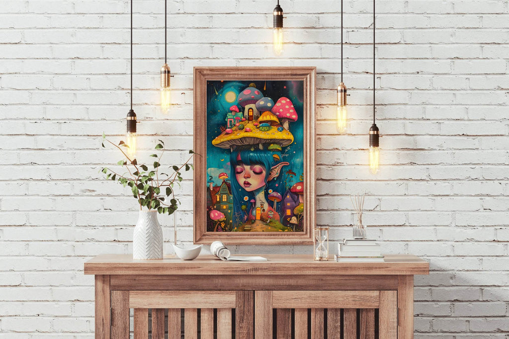 Anime Girl Mushroom on head - beink online art store