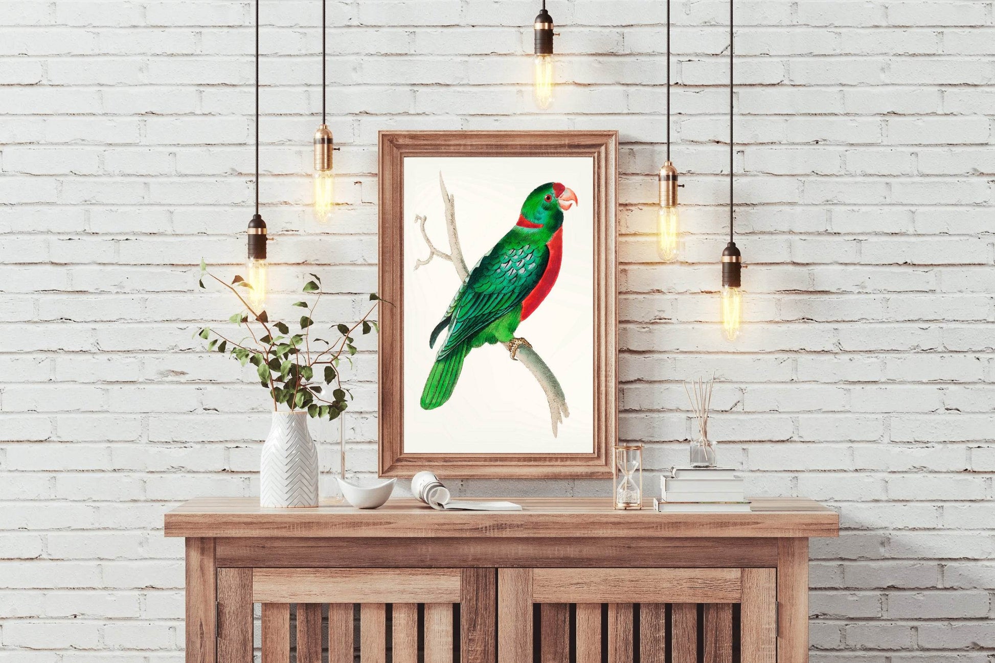 Watorcolor Painting of Green Parrot Wall Art - beink online art store