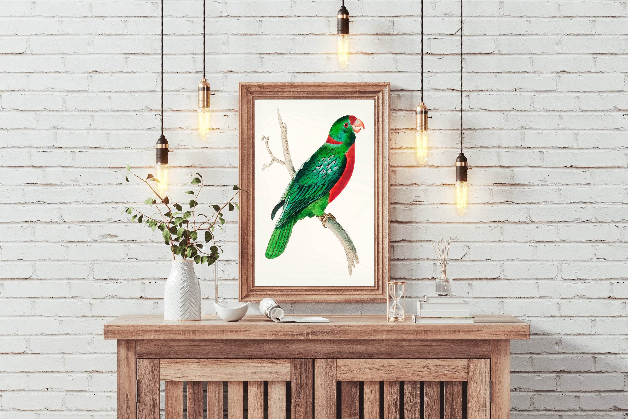 Watorcolor Painting of Green Parrot Wall Art - beink online art store