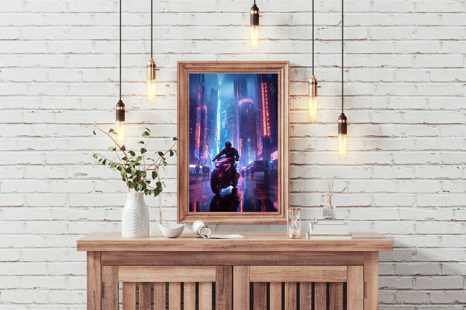 Purple Motorcycle Wall Art - beink online art store