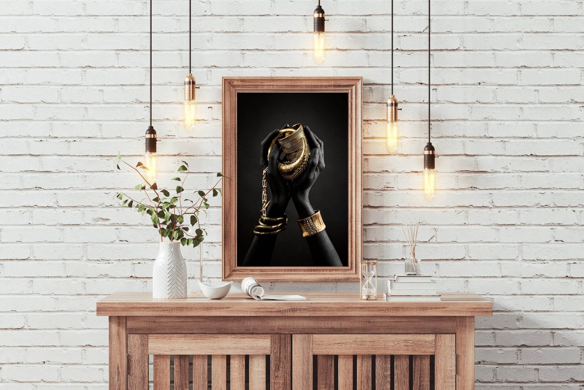 Black Hands Full of Gold Wall Art - beink online art store