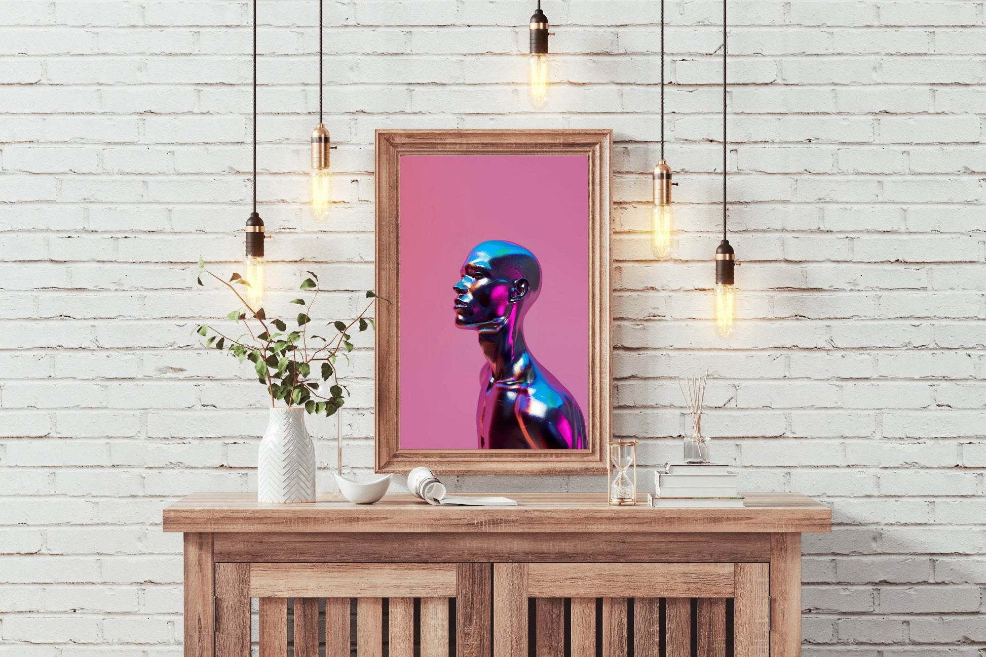 Metallic Human Head Wall Art - beink online art store