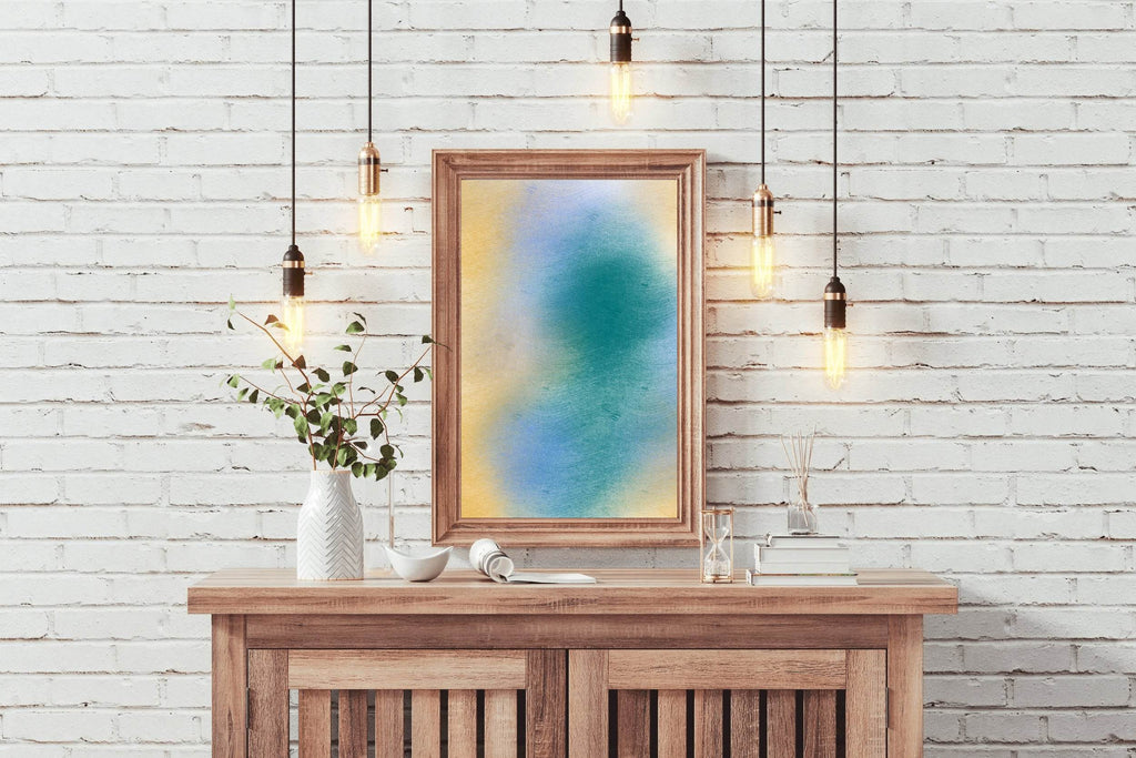 Green Blue Brown Matte Background Wall Art - beink online art store