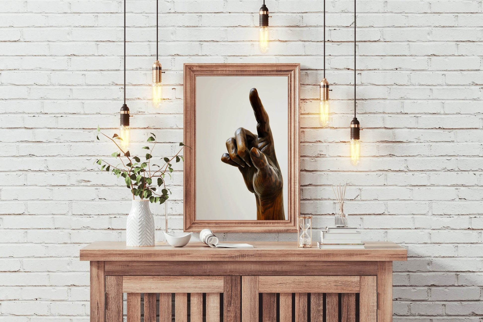 Wooden Hand Sculpture Wall Art - beink online art store