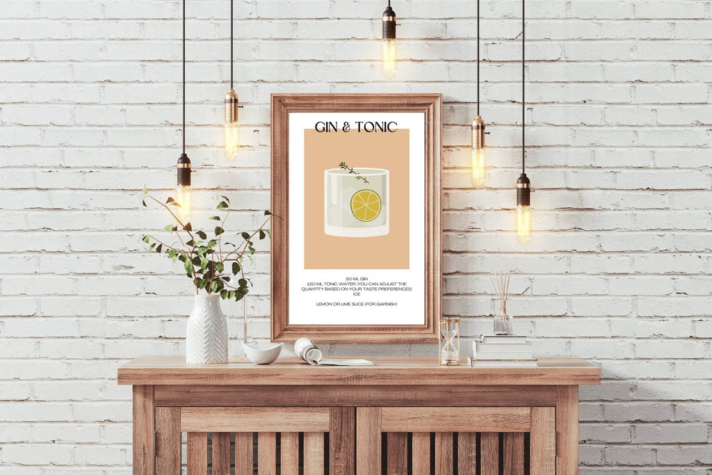 Gin And Tonic Cocktail With Lime Wall Art - beink online art store